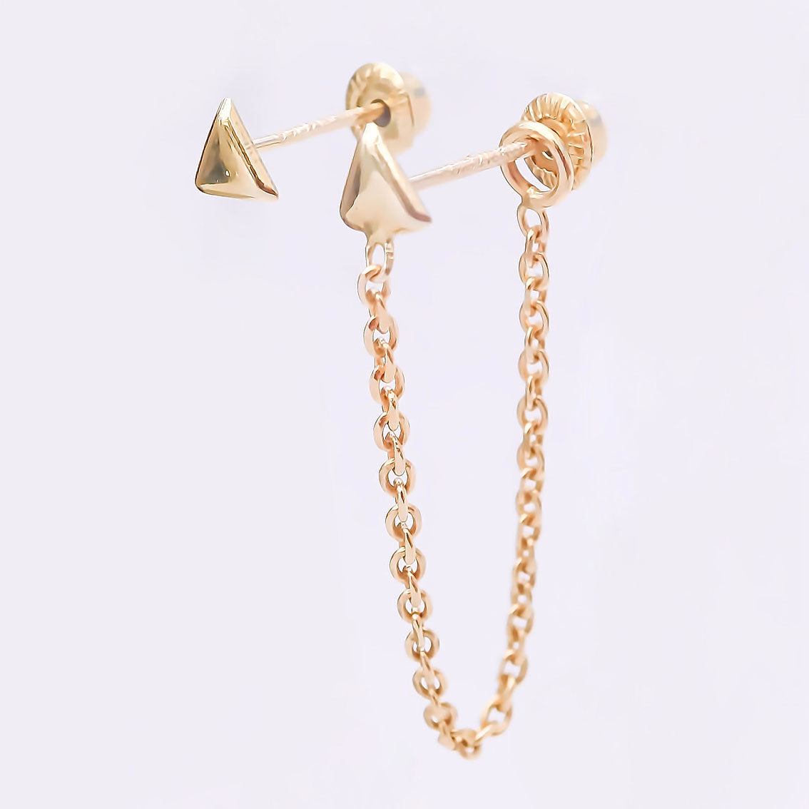 Amor Eterno - Triángulo Poder/ Doble Perforación / Oro 10k / Amarillo