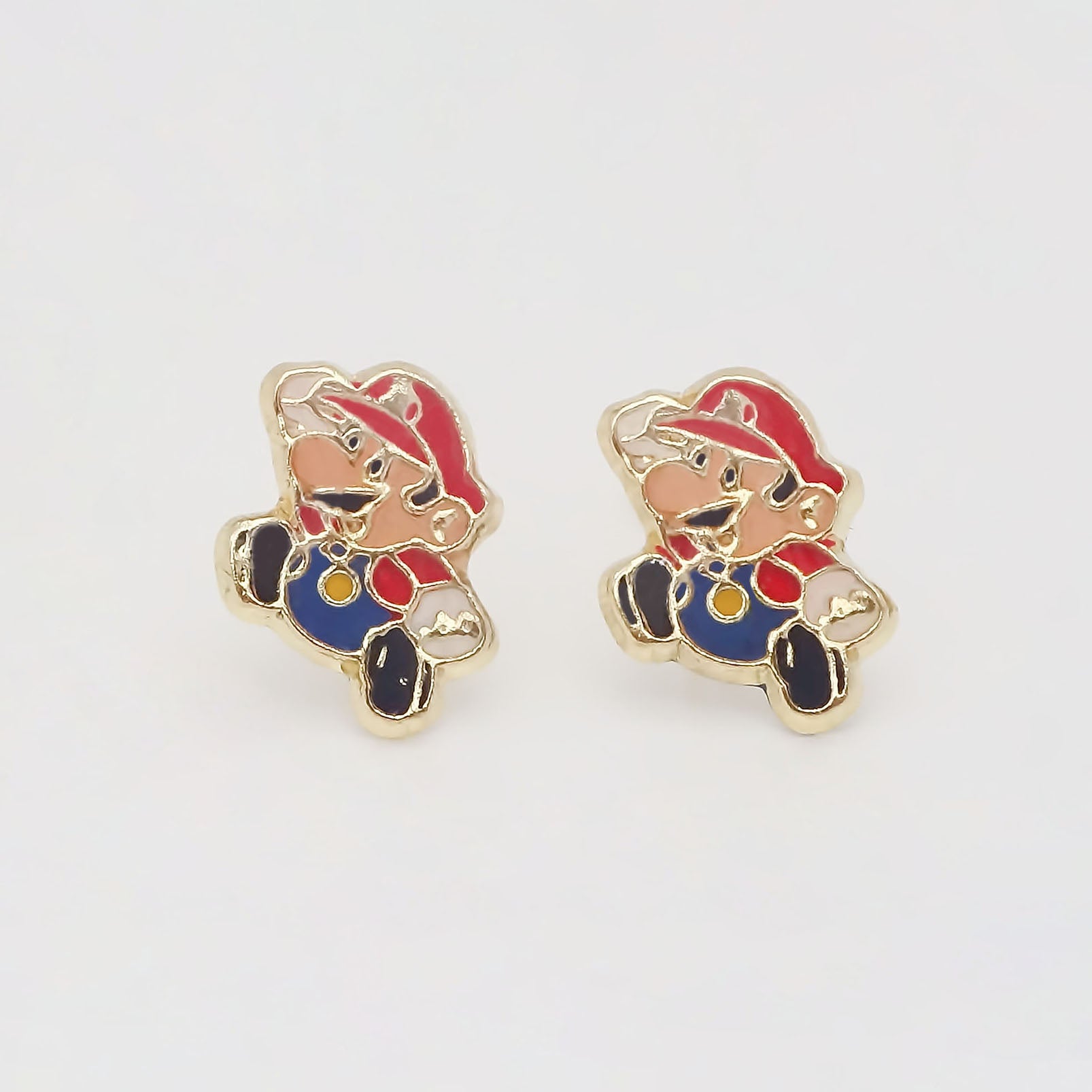 Amor Eterno - Broqueles Mario Bros / Aretes Oro 10k