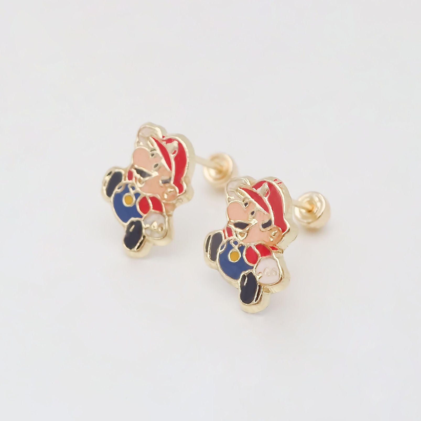 Amor Eterno - Broqueles Mario Bros / Aretes Oro 10k