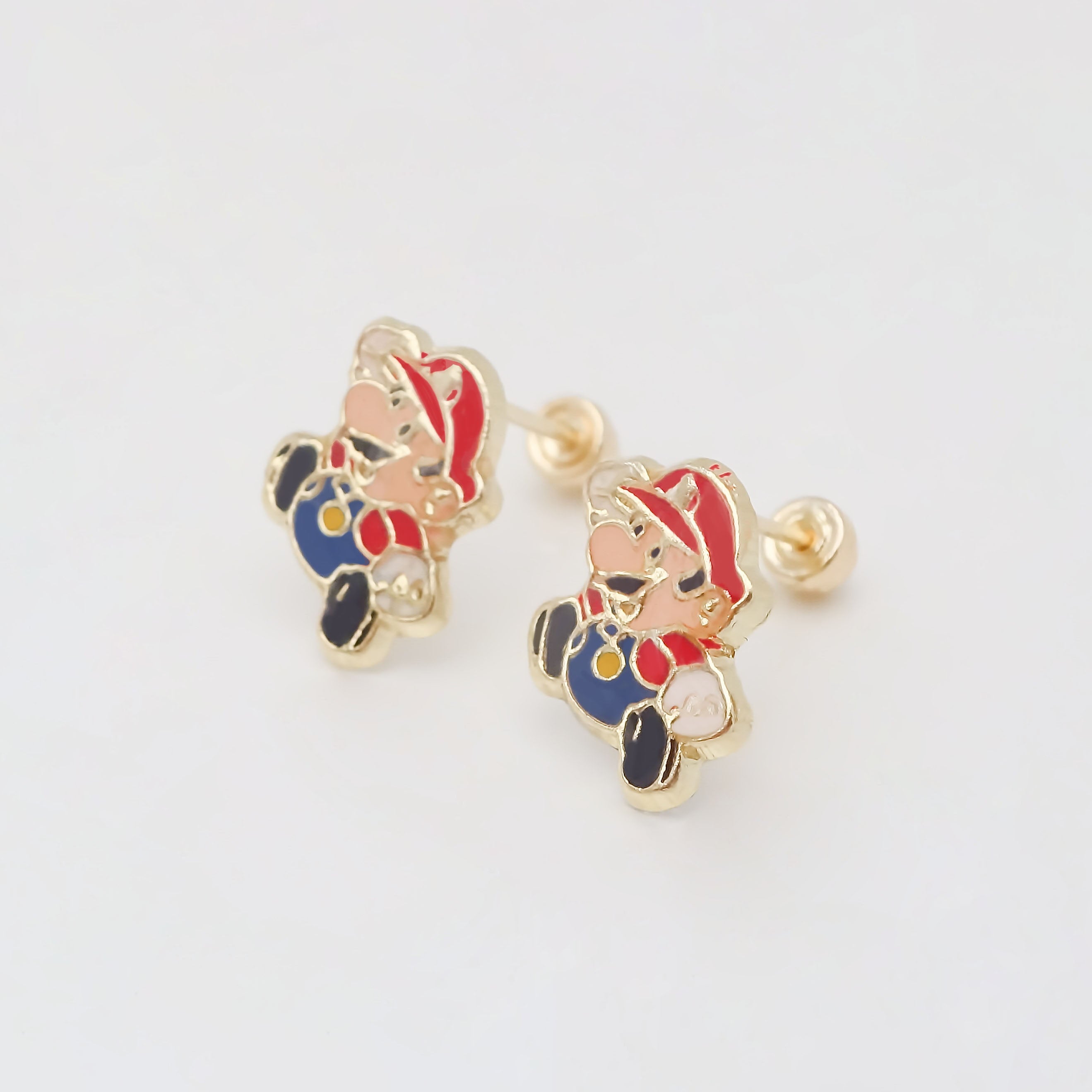 Amor Eterno - Broqueles Mario Bros / Aretes Oro 10k