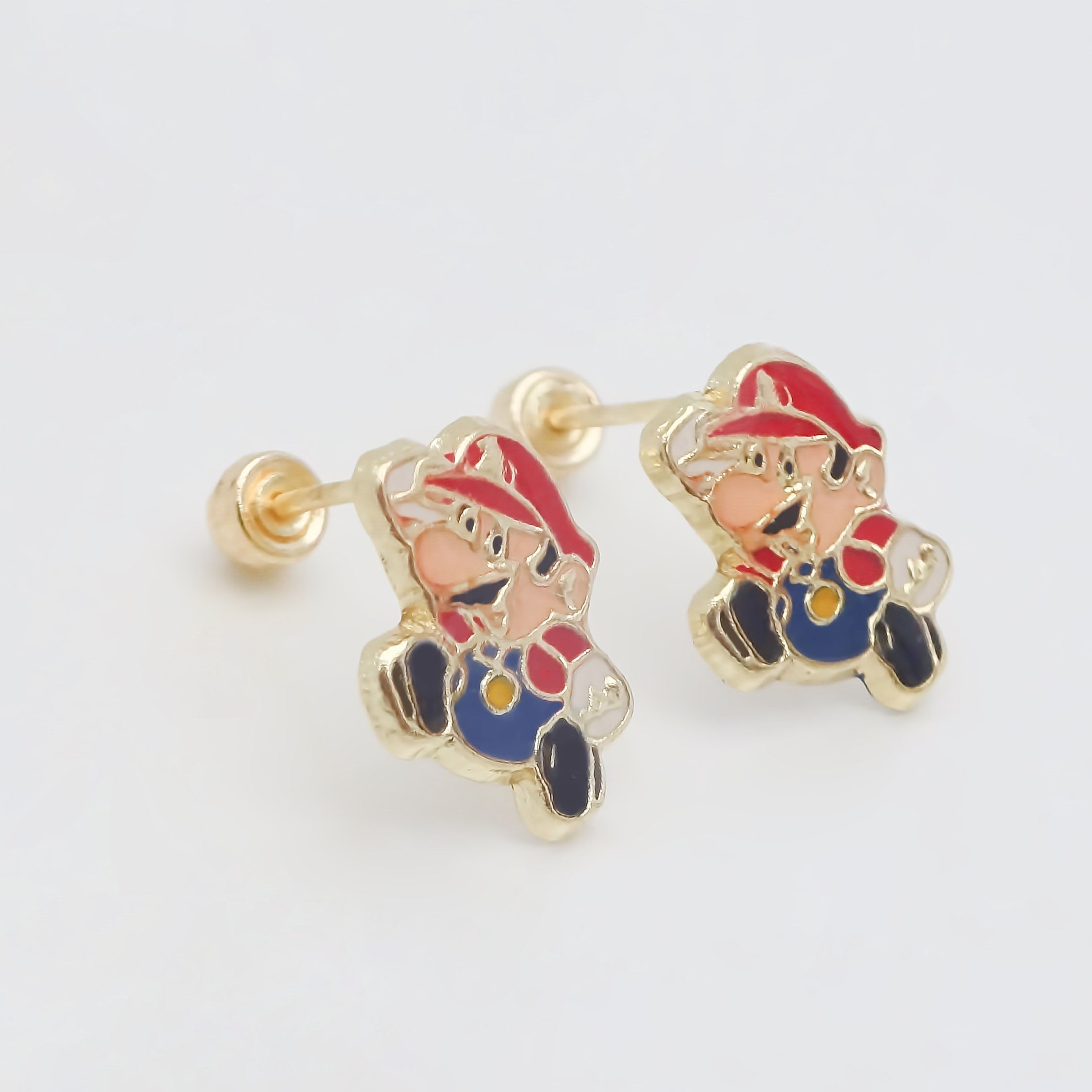 Amor Eterno - Broqueles Mario Bros / Aretes Oro 10k