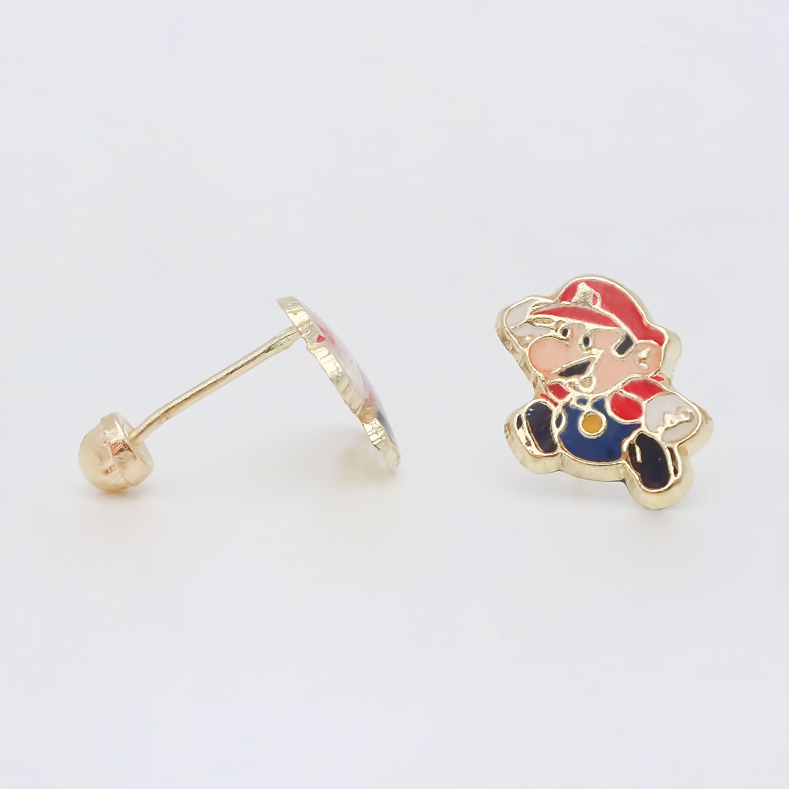 Amor Eterno - Broqueles Mario Bros / Aretes Oro 10k