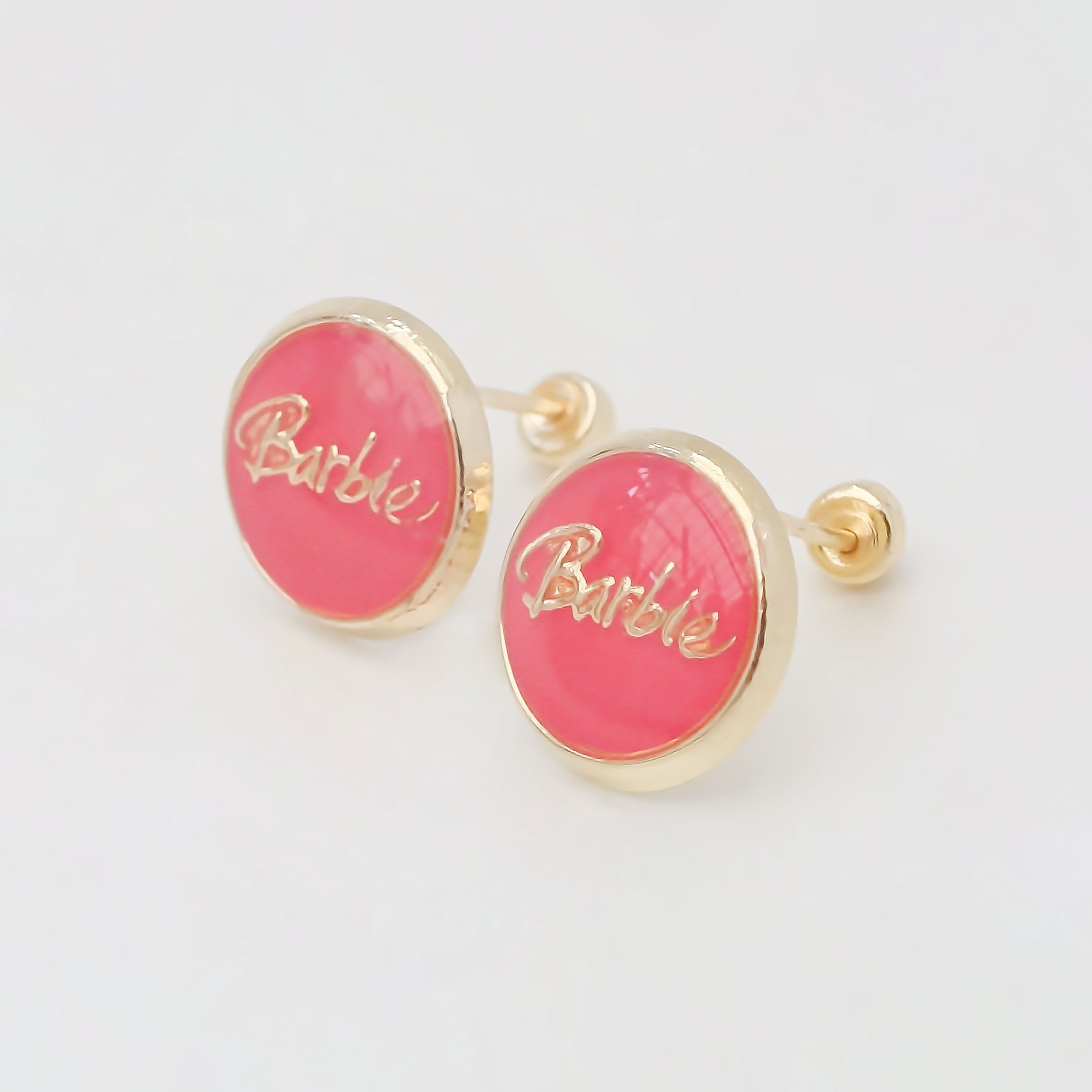 Amor Eterno - Broqueles / Botón Barbie / Aretes Oro 10k