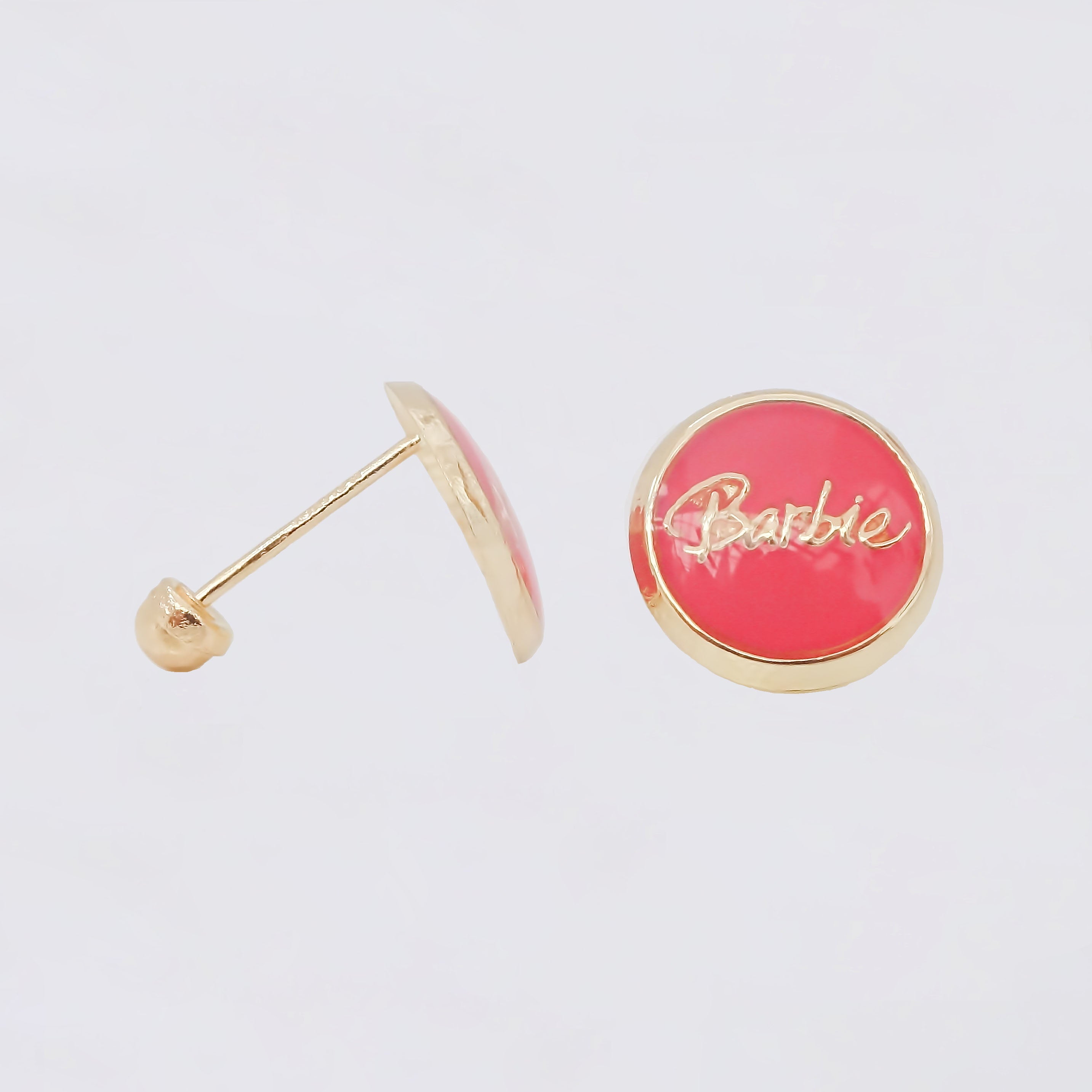 Amor Eterno - Broqueles / Botón Barbie / Aretes Oro 10k