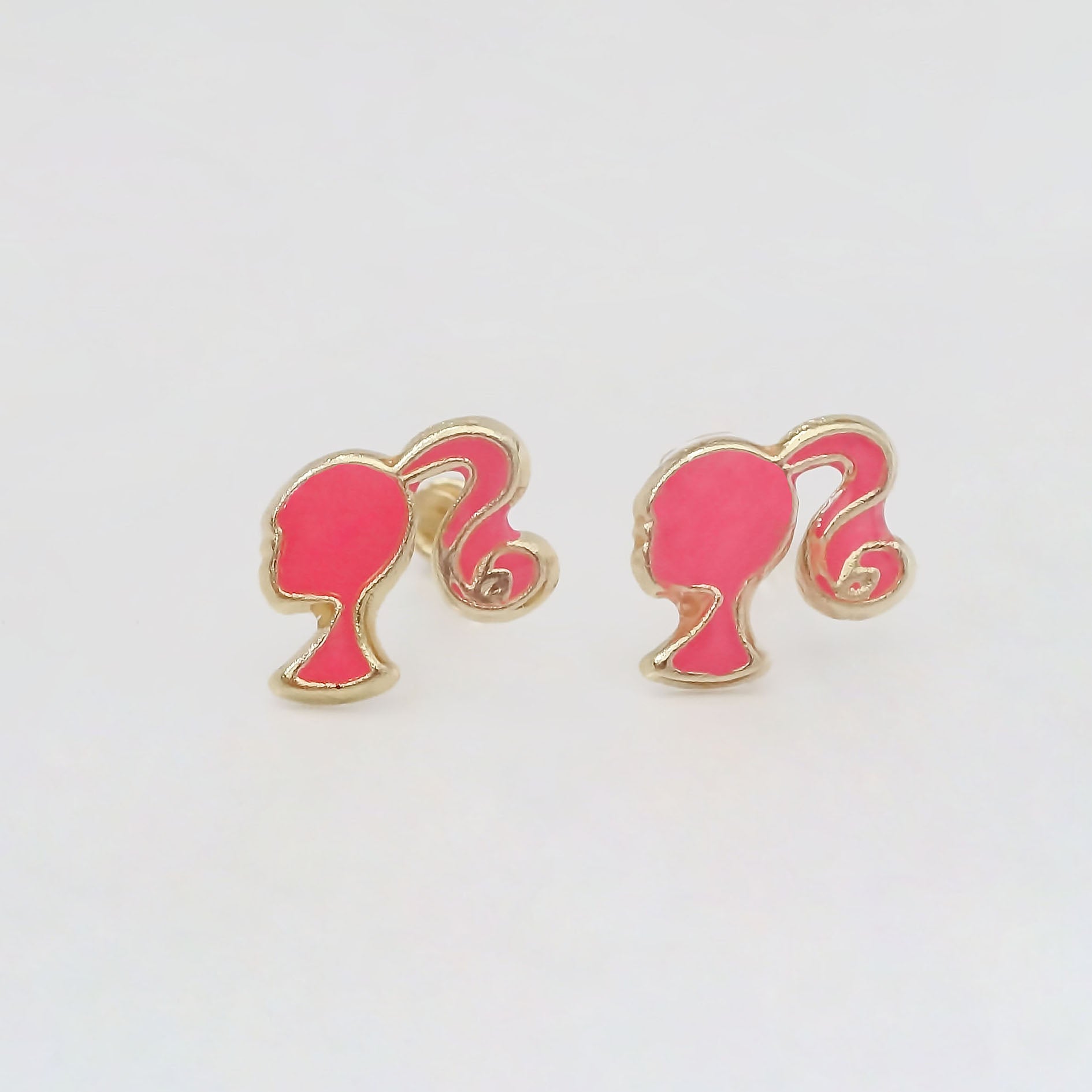 Amor Eterno - Broqueles Perfil Barbie / Aretes Oro 10k