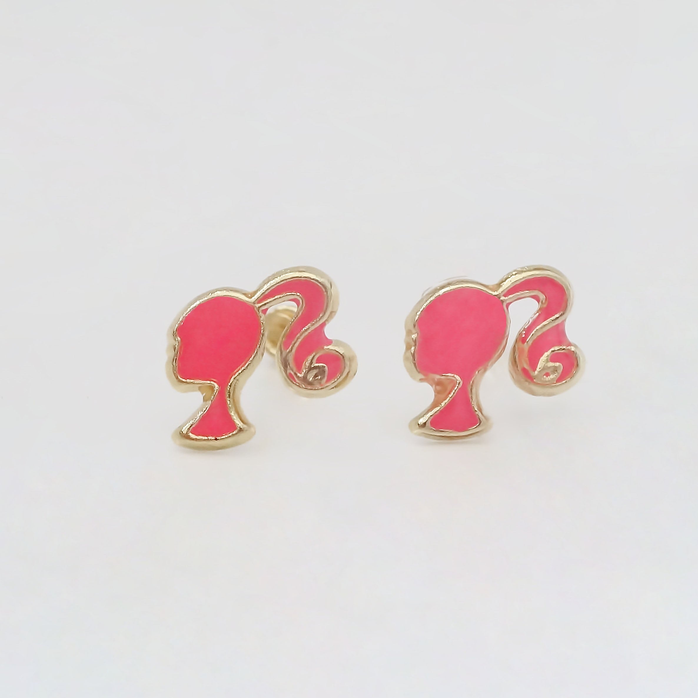 Amor Eterno - Broqueles Perfil Barbie / Aretes Oro 10k