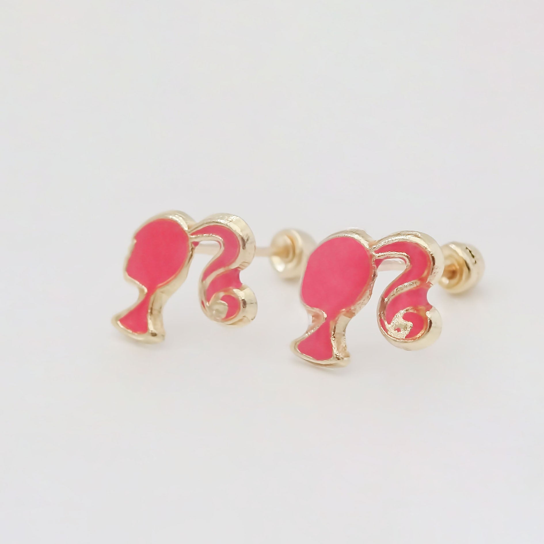 Amor Eterno - Broqueles Perfil Barbie / Aretes Oro 10k