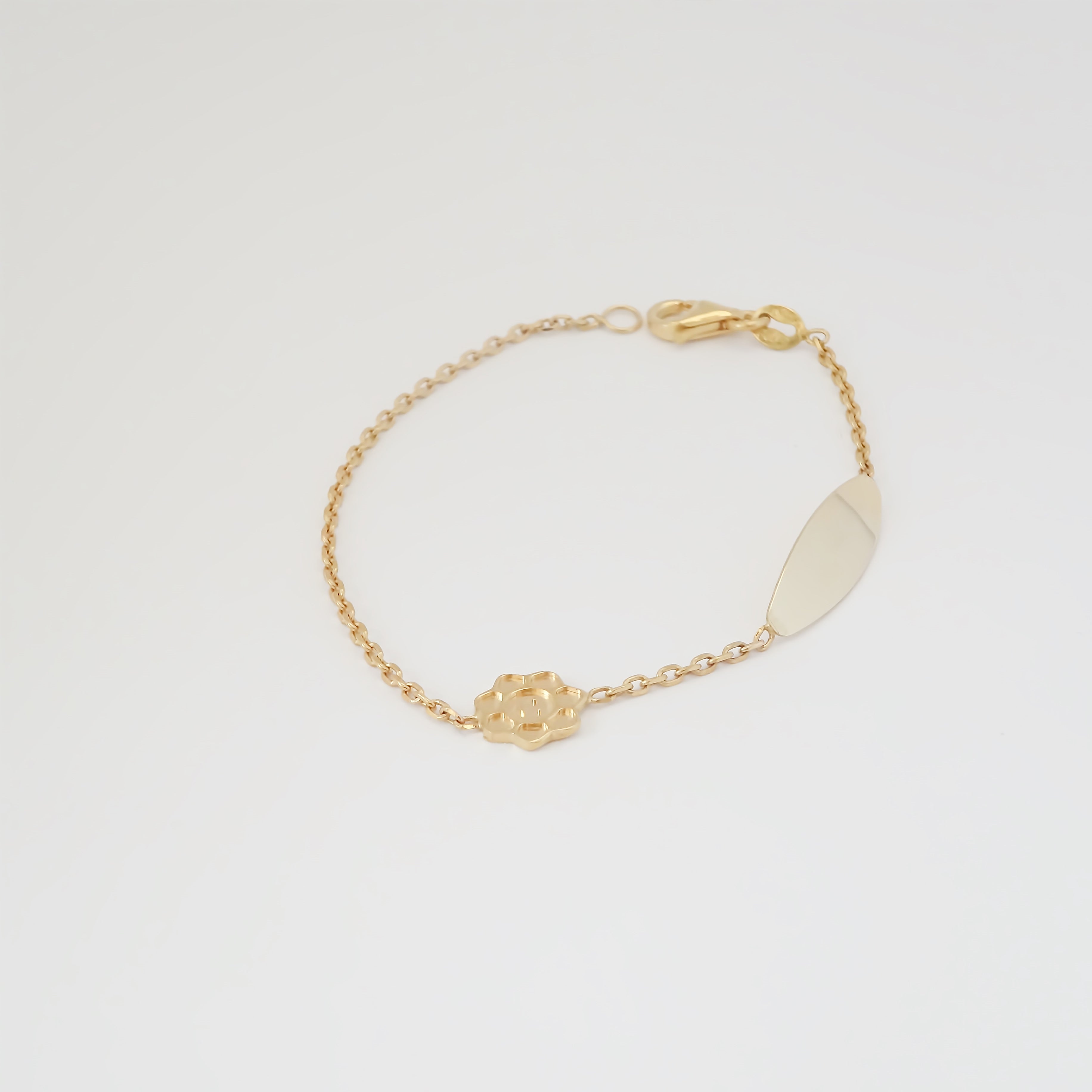 Amor Eterno - Esclava Pulsera Niña / Infantil Oro 10k Sólido / Girasol