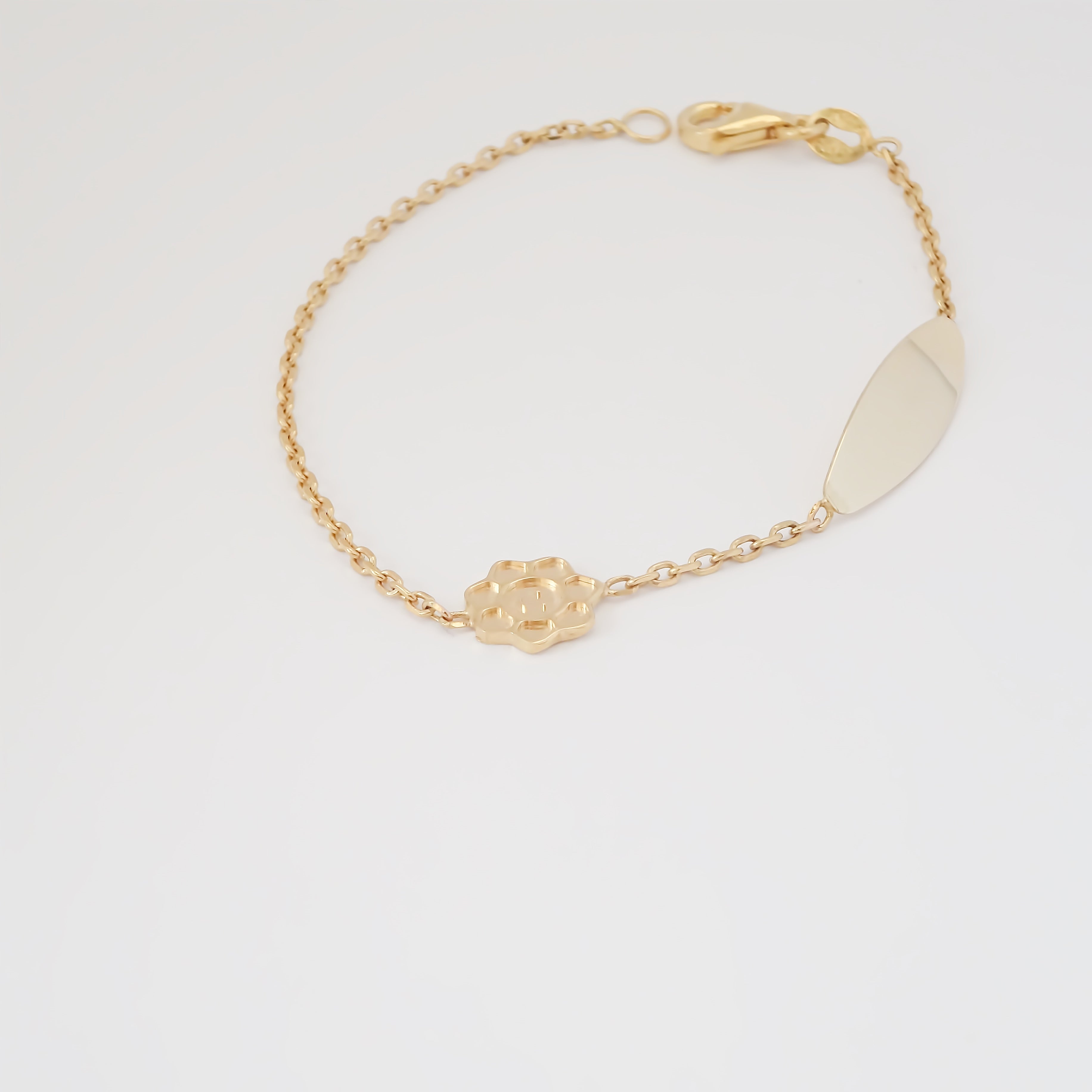 Amor Eterno - Esclava Pulsera Niña / Infantil Oro 10k Sólido / Girasol