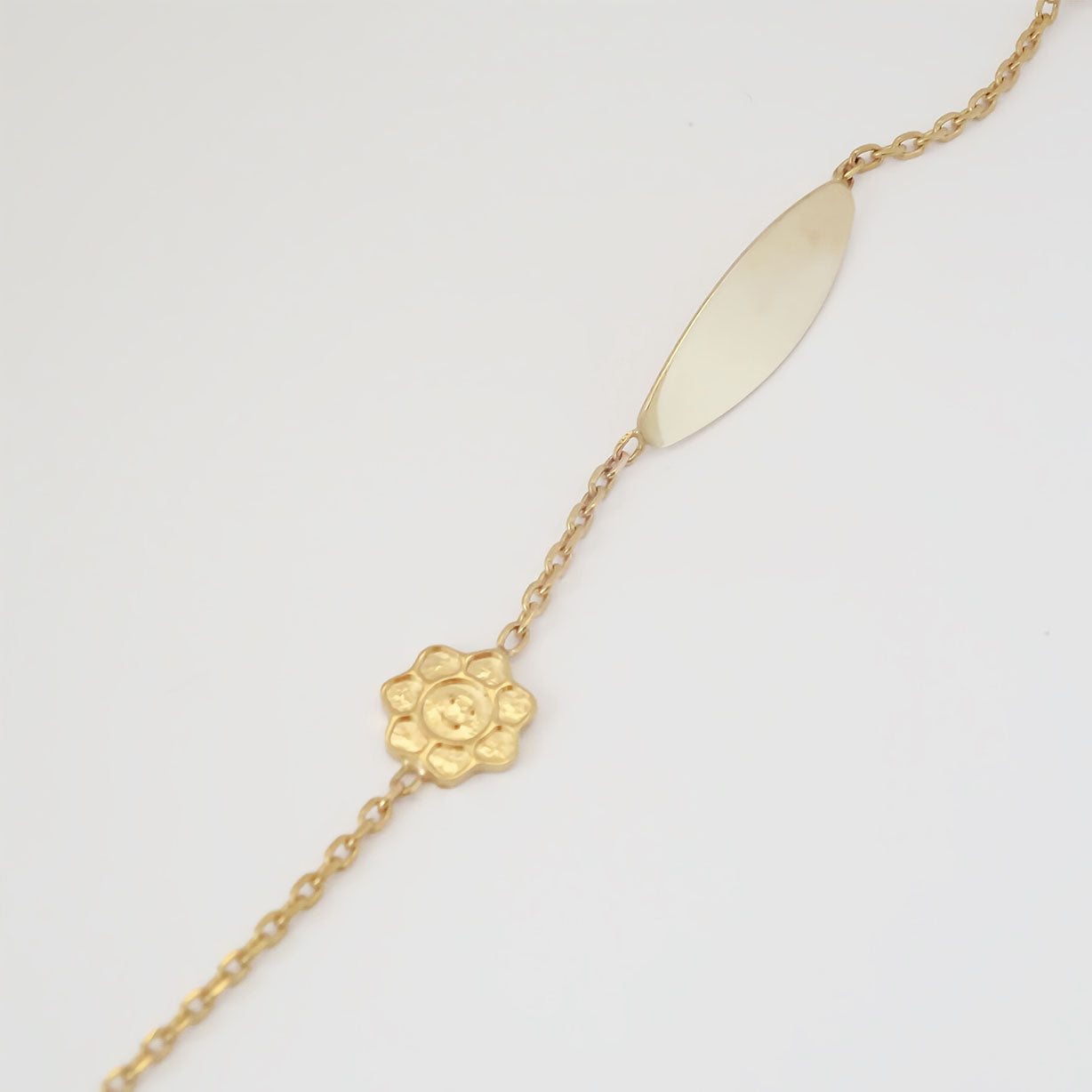 Amor Eterno - Esclava Pulsera Niña / Infantil Oro 10k Sólido / Girasol