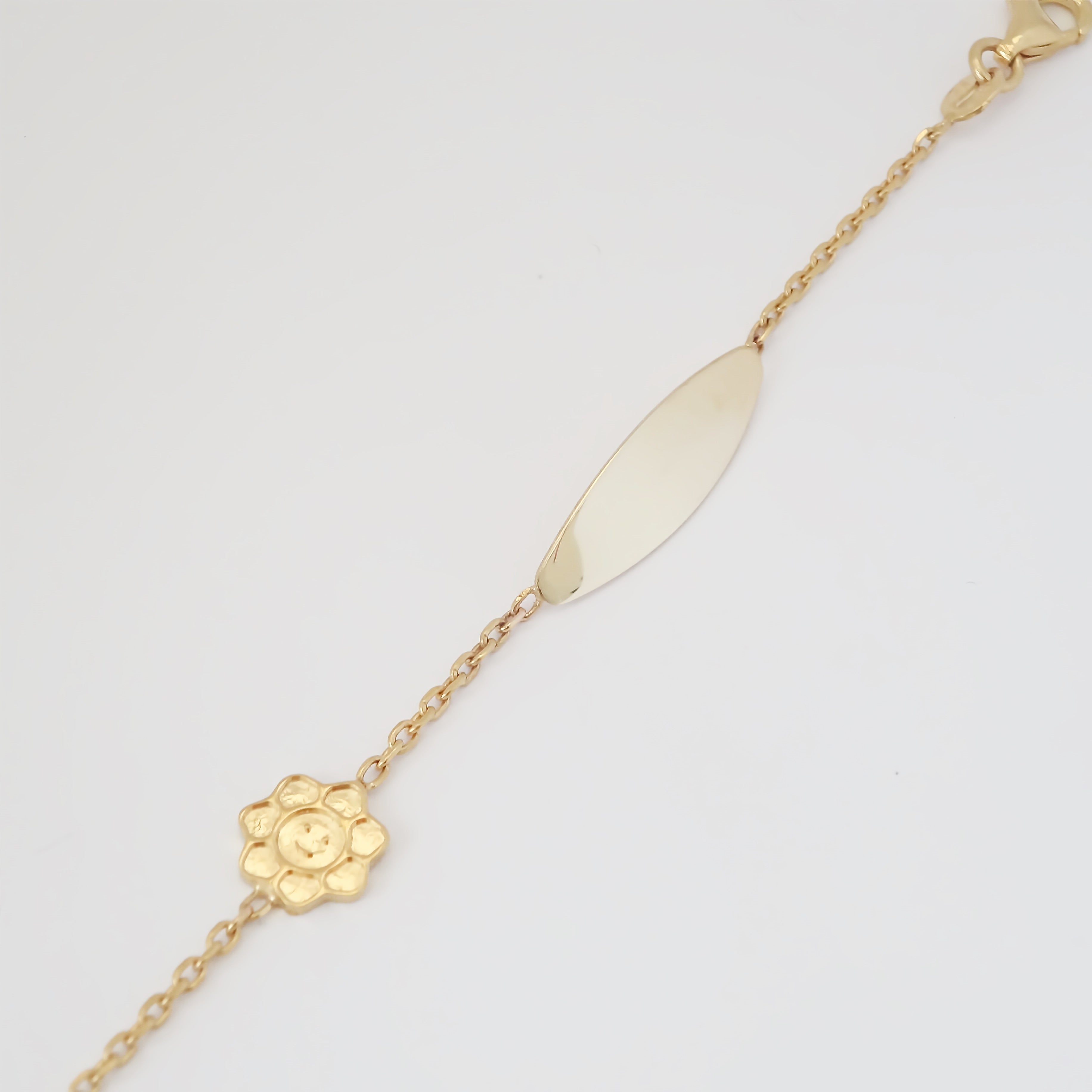Amor Eterno - Esclava Pulsera Niña / Infantil Oro 10k Sólido / Girasol