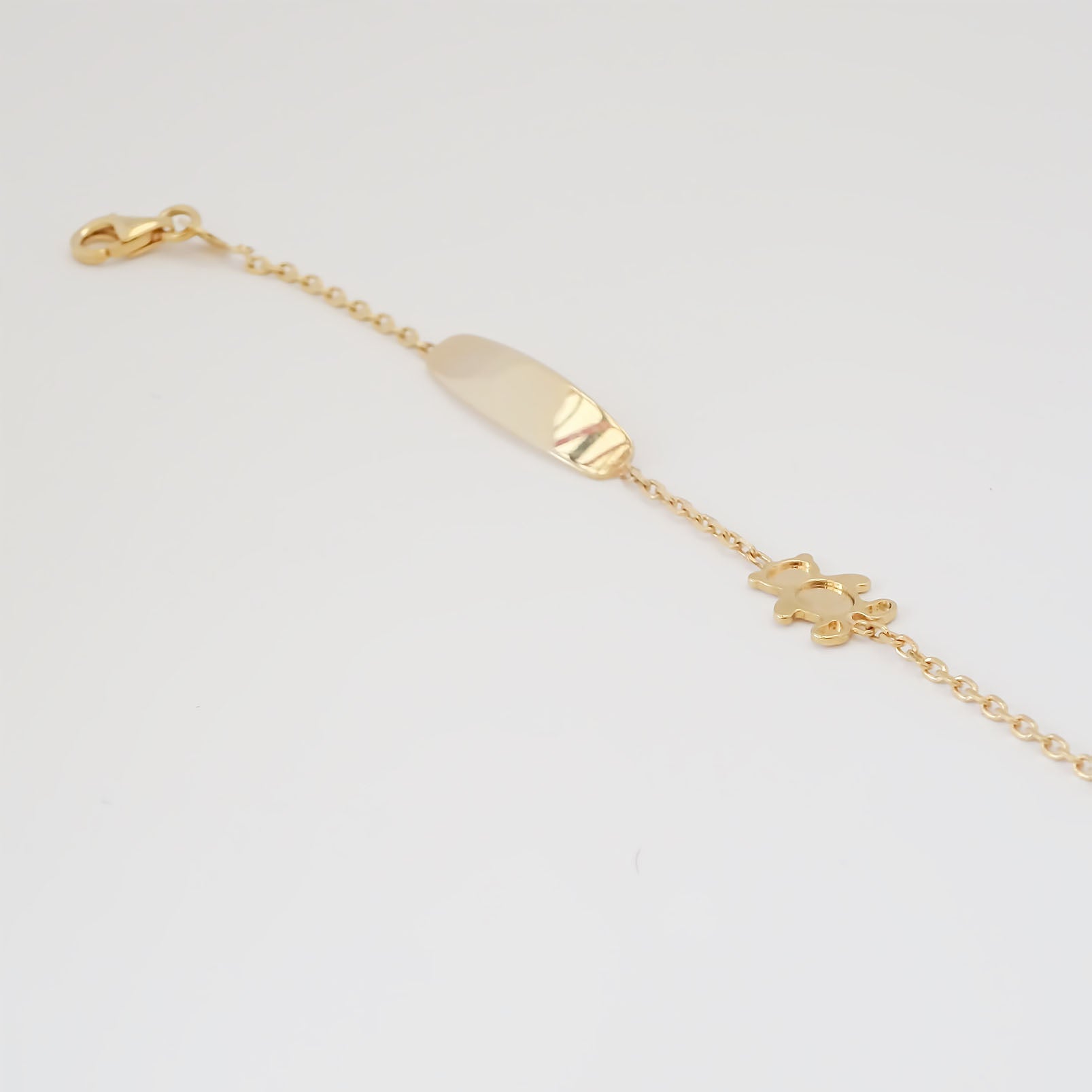 Amor Eterno - Esclava Pulsera Niña / Infantil Oro 10k Sólido / Osito