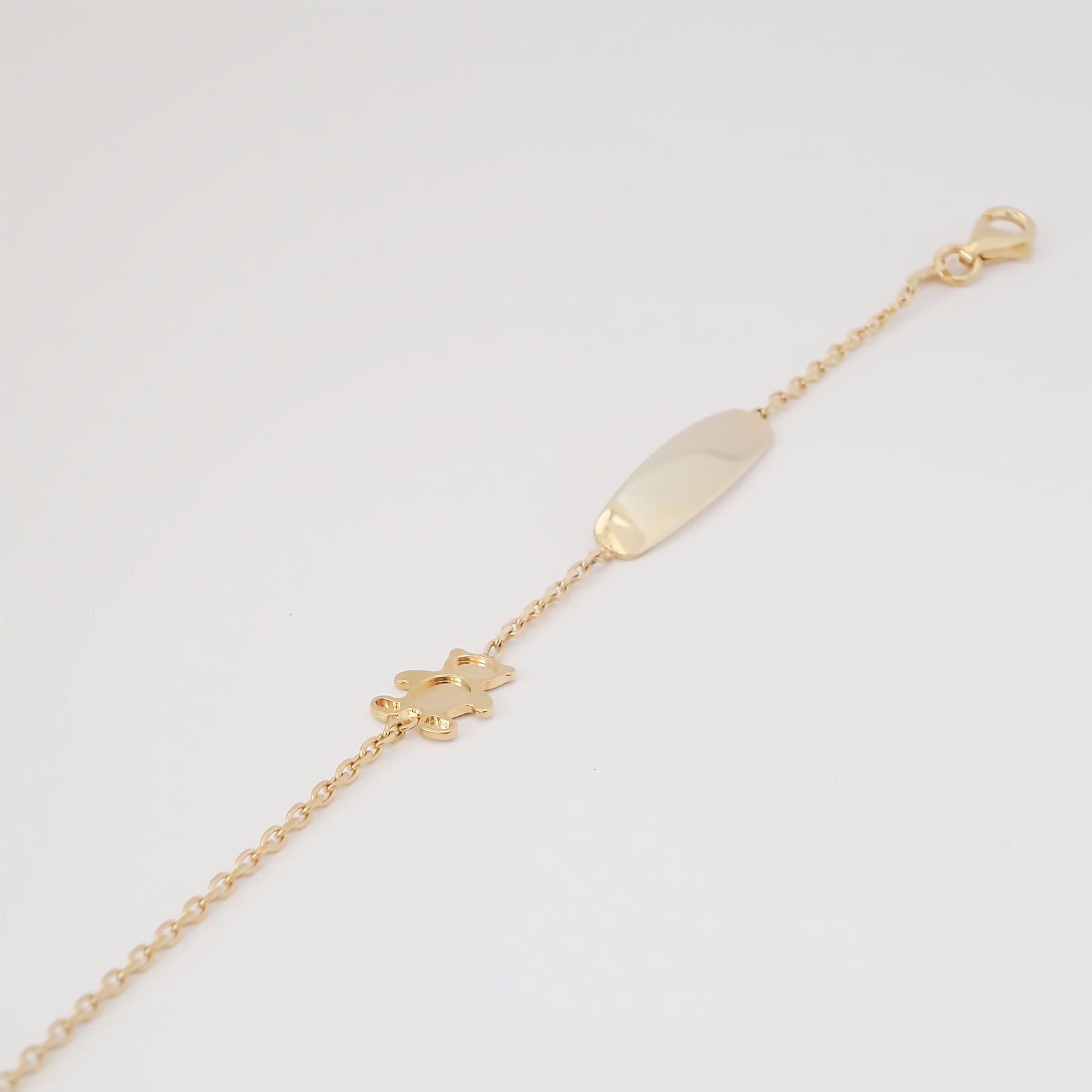 Amor Eterno - Esclava Pulsera Niña / Infantil Oro 10k Sólido / Osito