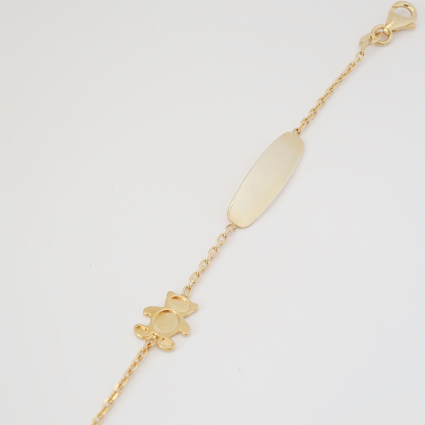 Amor Eterno - Esclava Pulsera Niña / Infantil Oro 10k Sólido / Osito