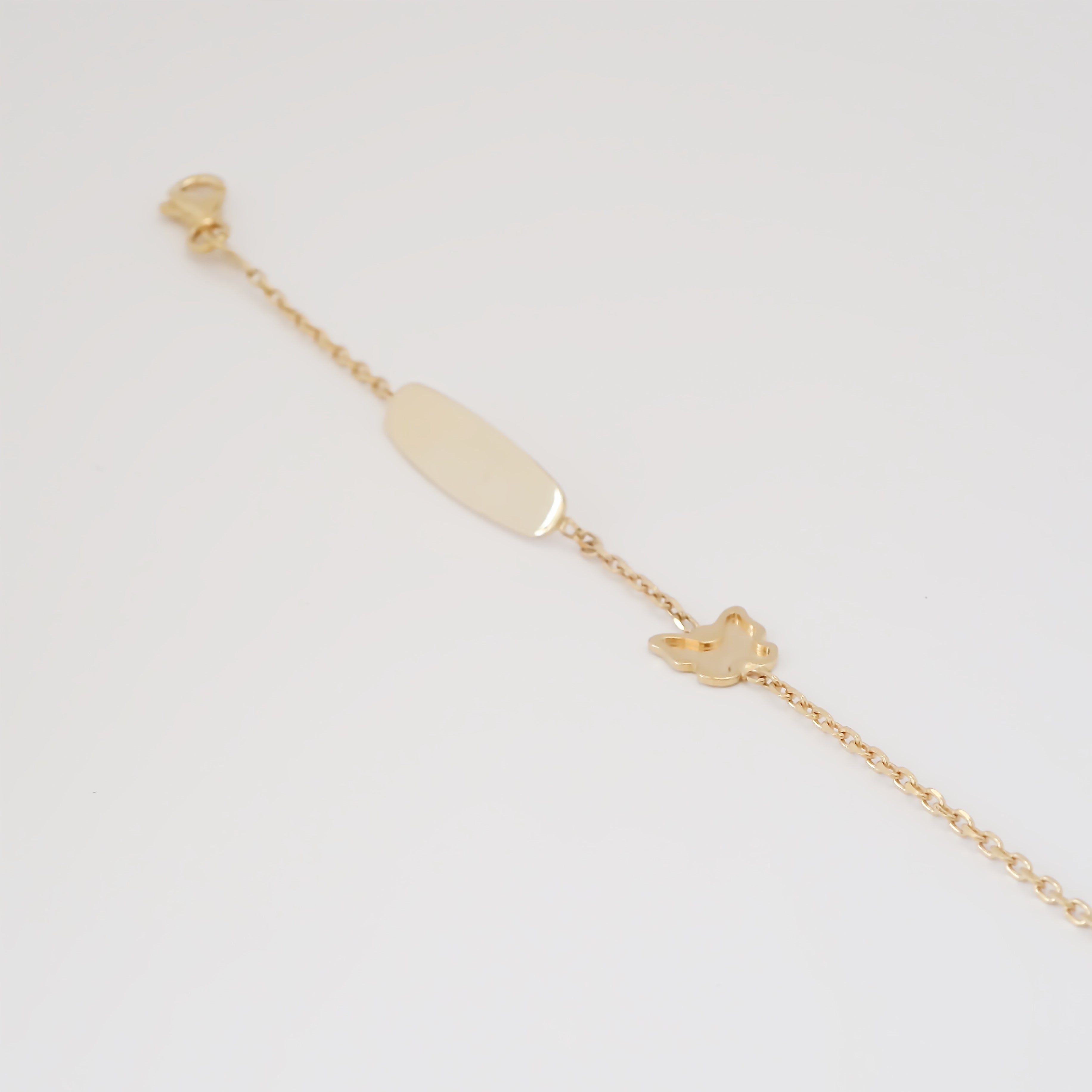 Amor Eterno - Esclava Pulsera Niña / Infantil Oro 10k Sólido / Mariposa