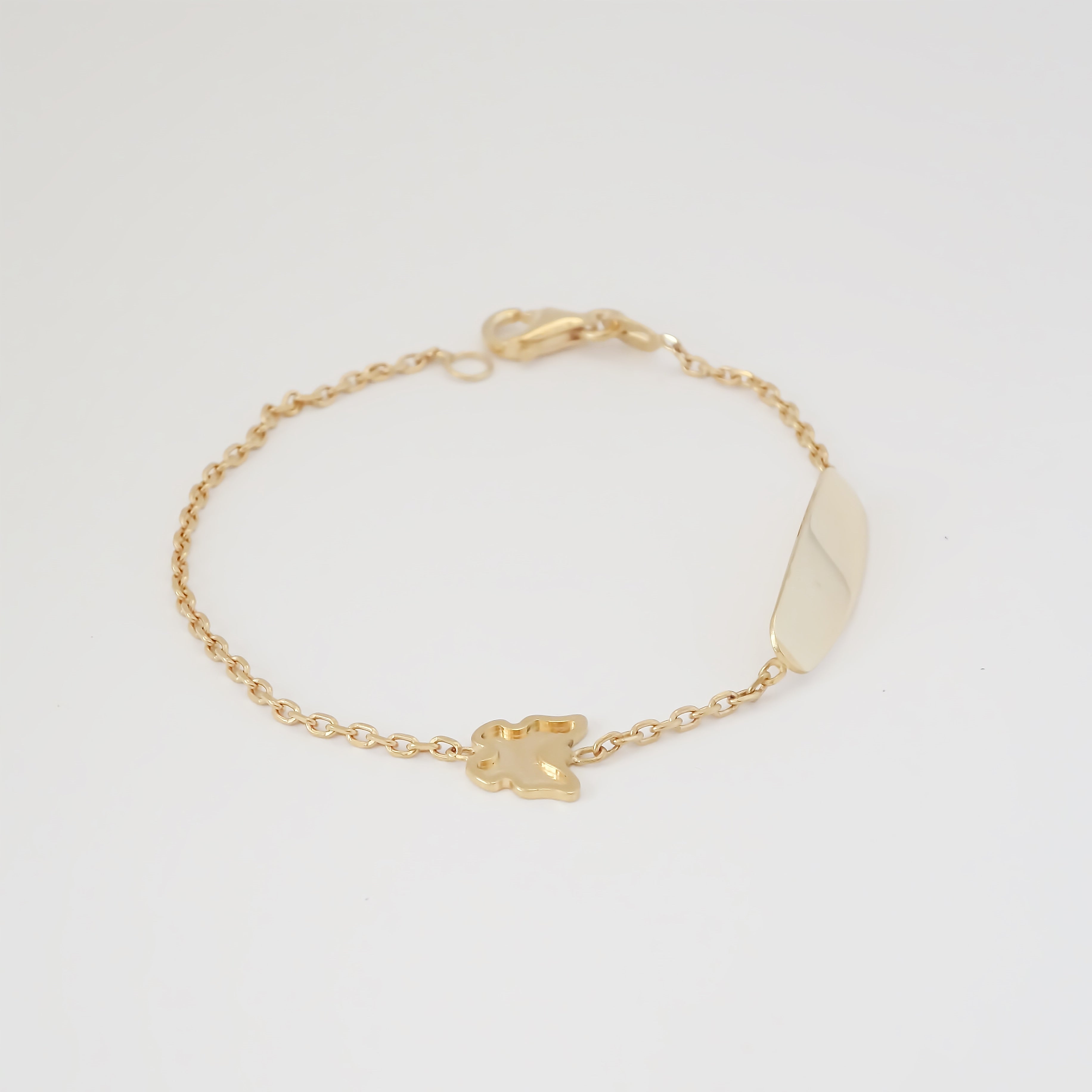 Amor Eterno - Esclava Pulsera Niña / Infantil Oro 10k Sólido / Mariposa