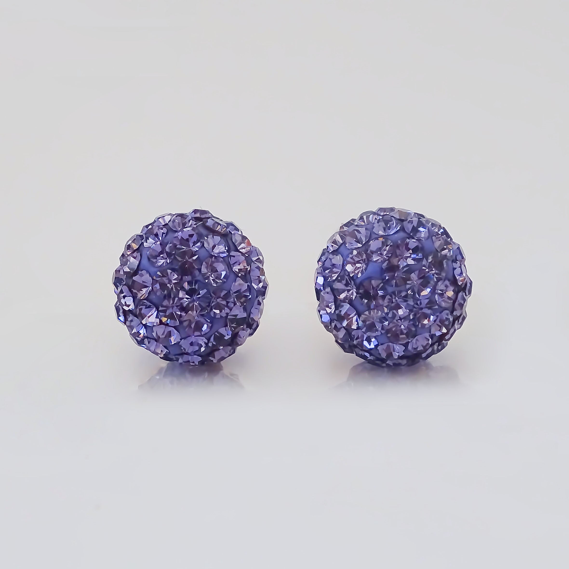 Amor Eterno - Broqueles Esferas Grandes / Aretes / Oro 10k / Morado