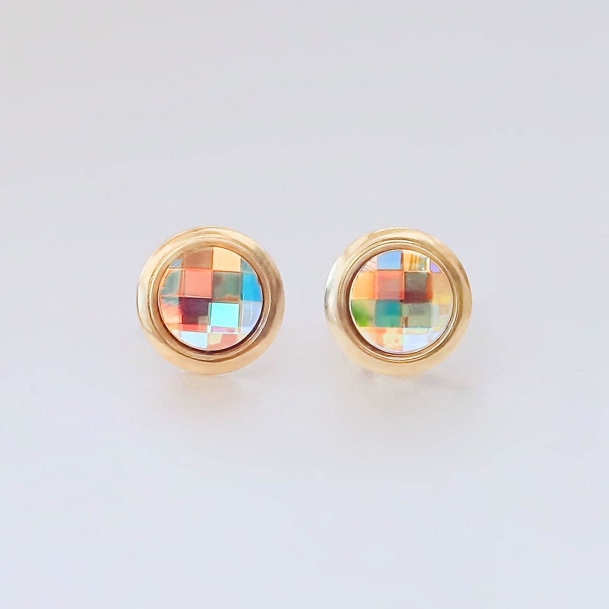 Amor Eterno - Broqueles Reflection Tornasol / Aretes Oro 10k