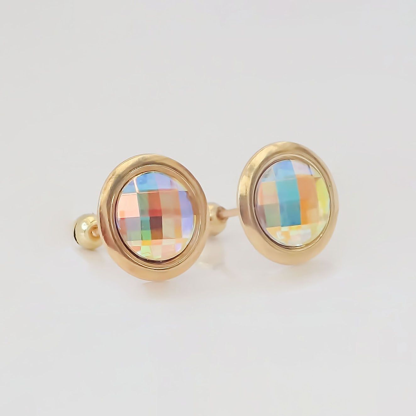 Amor Eterno - Broqueles Reflection Tornasol / Aretes Oro 10k