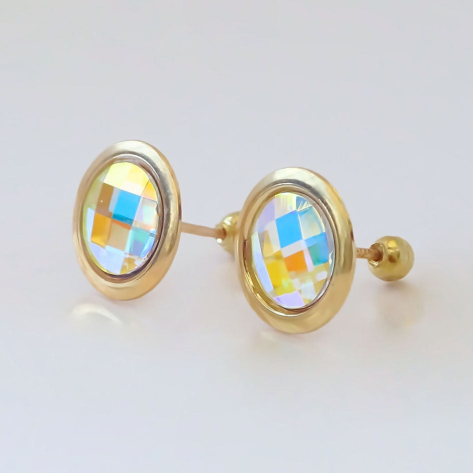 Amor Eterno - Broqueles Reflection Tornasol / Aretes Oro 10k