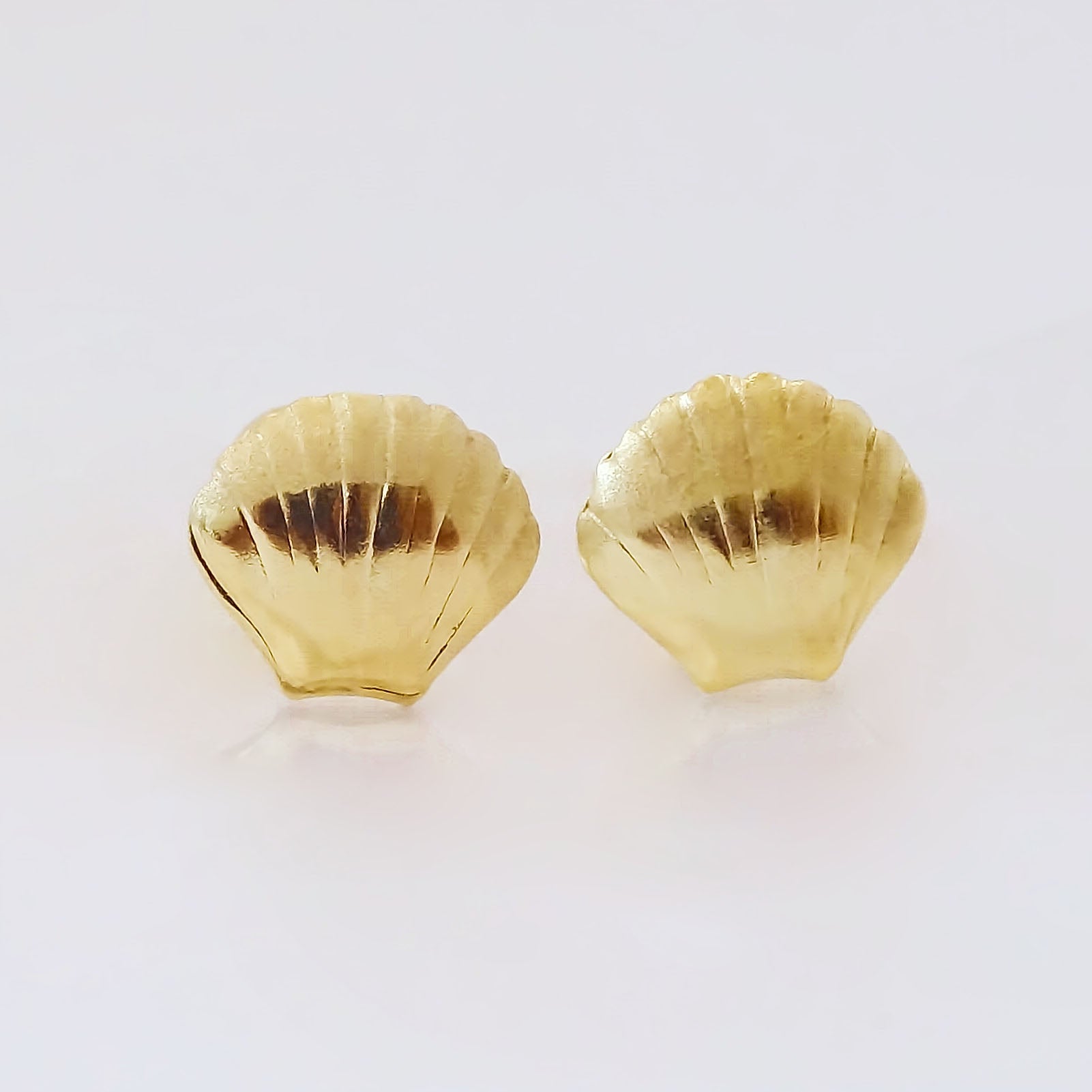 Amor Eterno - Broqueles Concha De Mar /Aretes Oro 10k