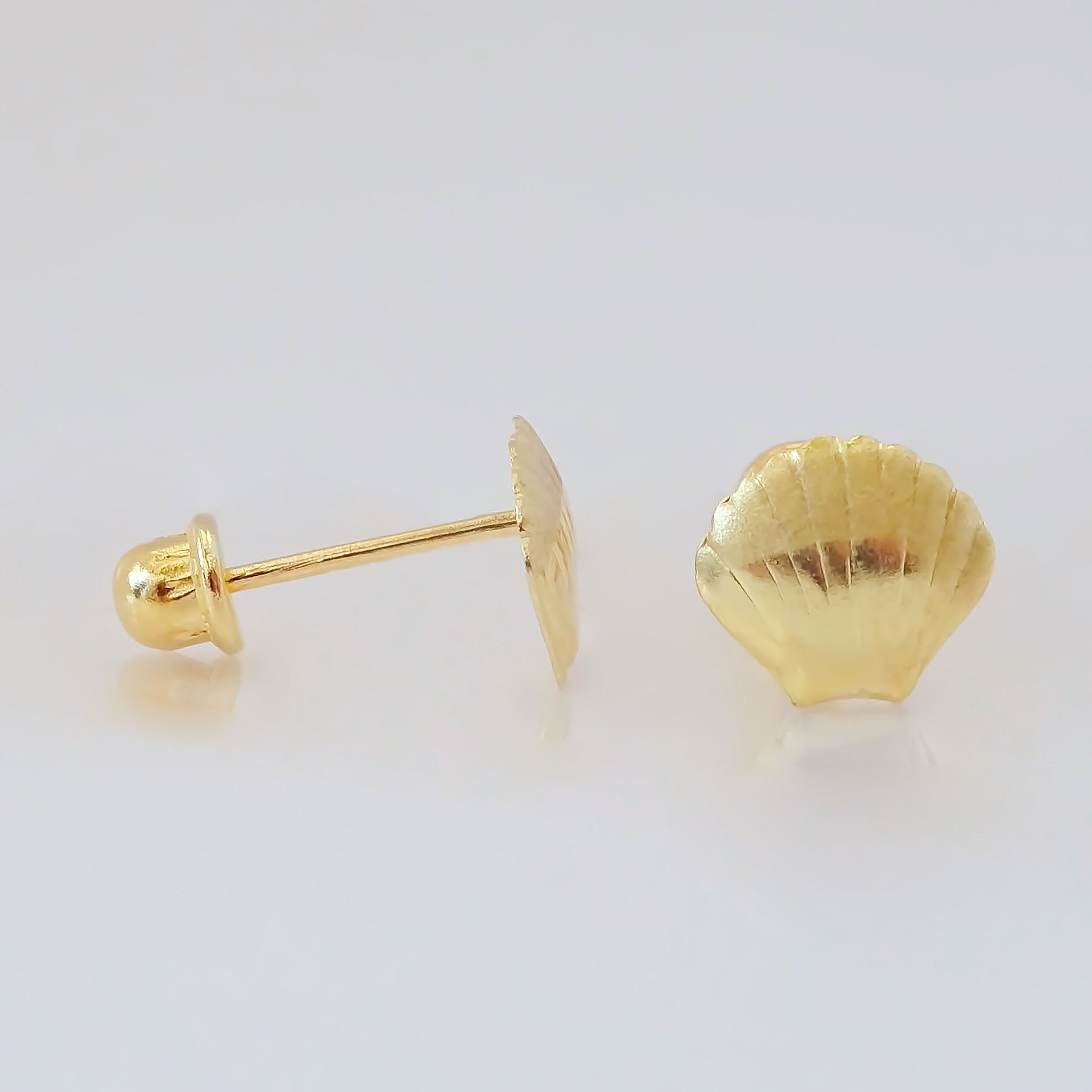 Amor Eterno - Broqueles Concha De Mar /Aretes Oro 10k