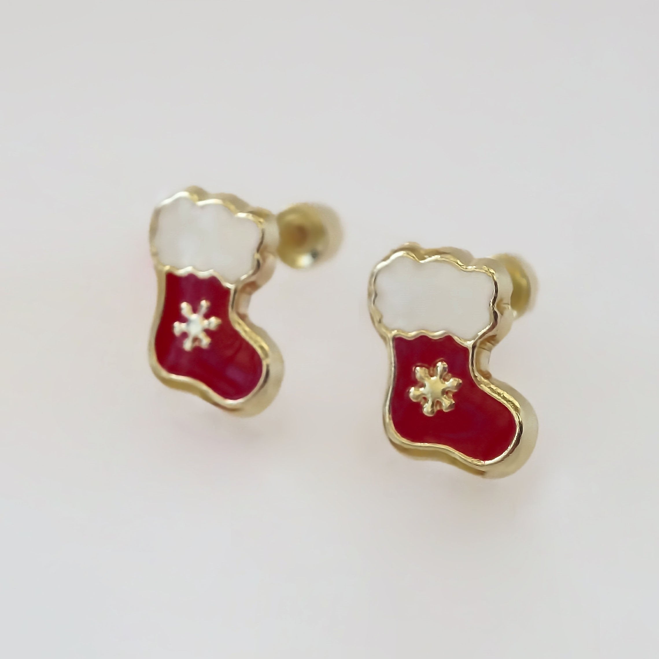 Amor Eterno - Broqueles Botita Navideña / Aretes / Oro 10k