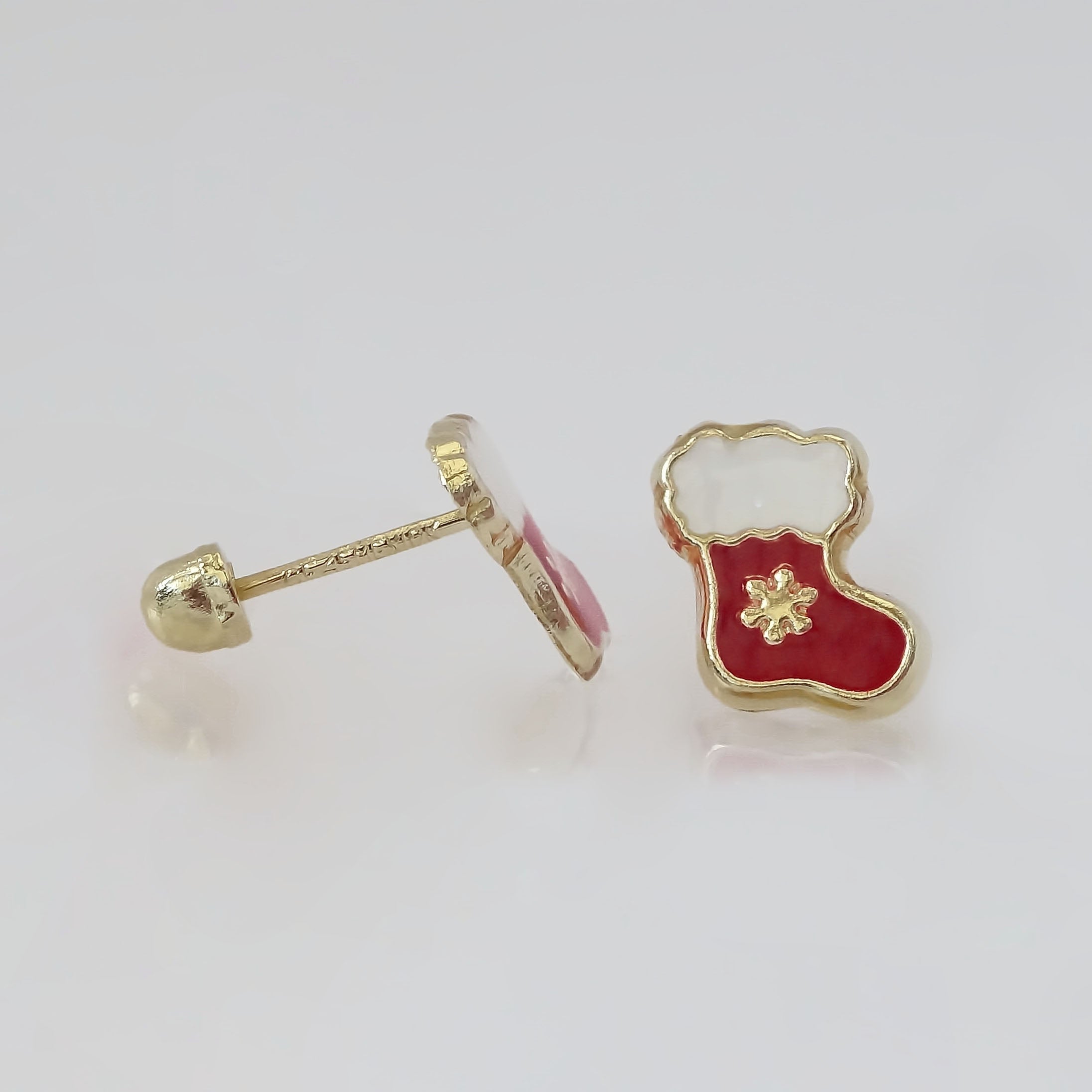 Amor Eterno - Broqueles Botita Navideña / Aretes / Oro 10k