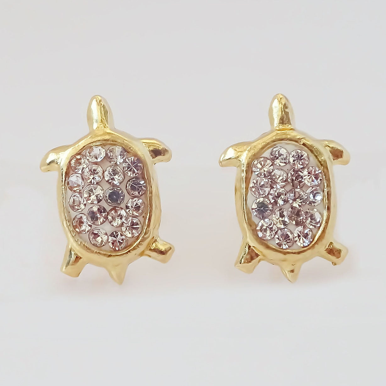 Amor Eterno - Broqueles Aretes / Tortuga Diamantes / Oro 10k