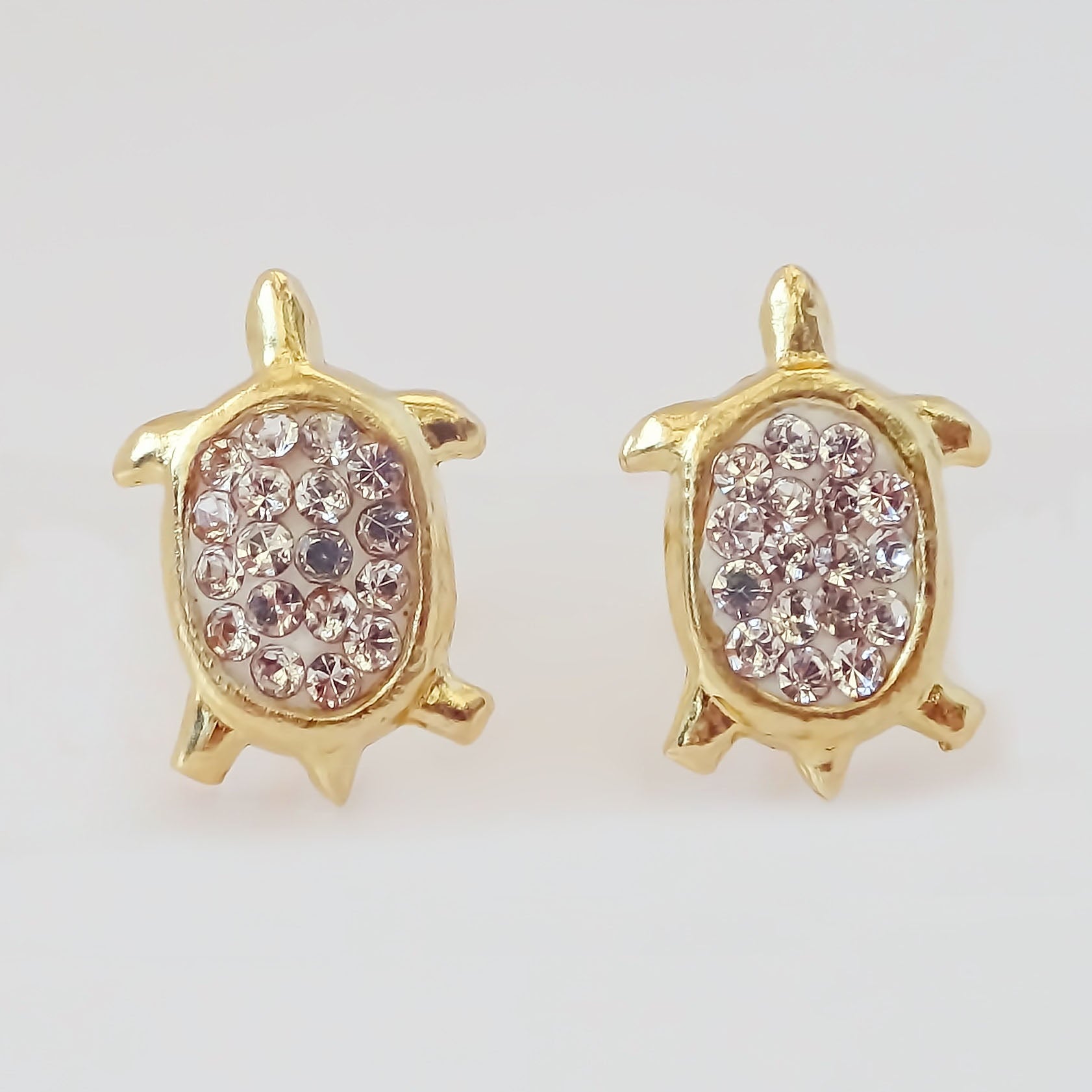 Amor Eterno - Broqueles Aretes / Tortuga Diamantes / Oro 10k