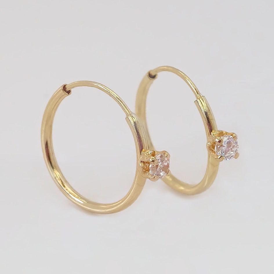 Amor Eterno - Arracadas Destello / Piercing / Oro 10k