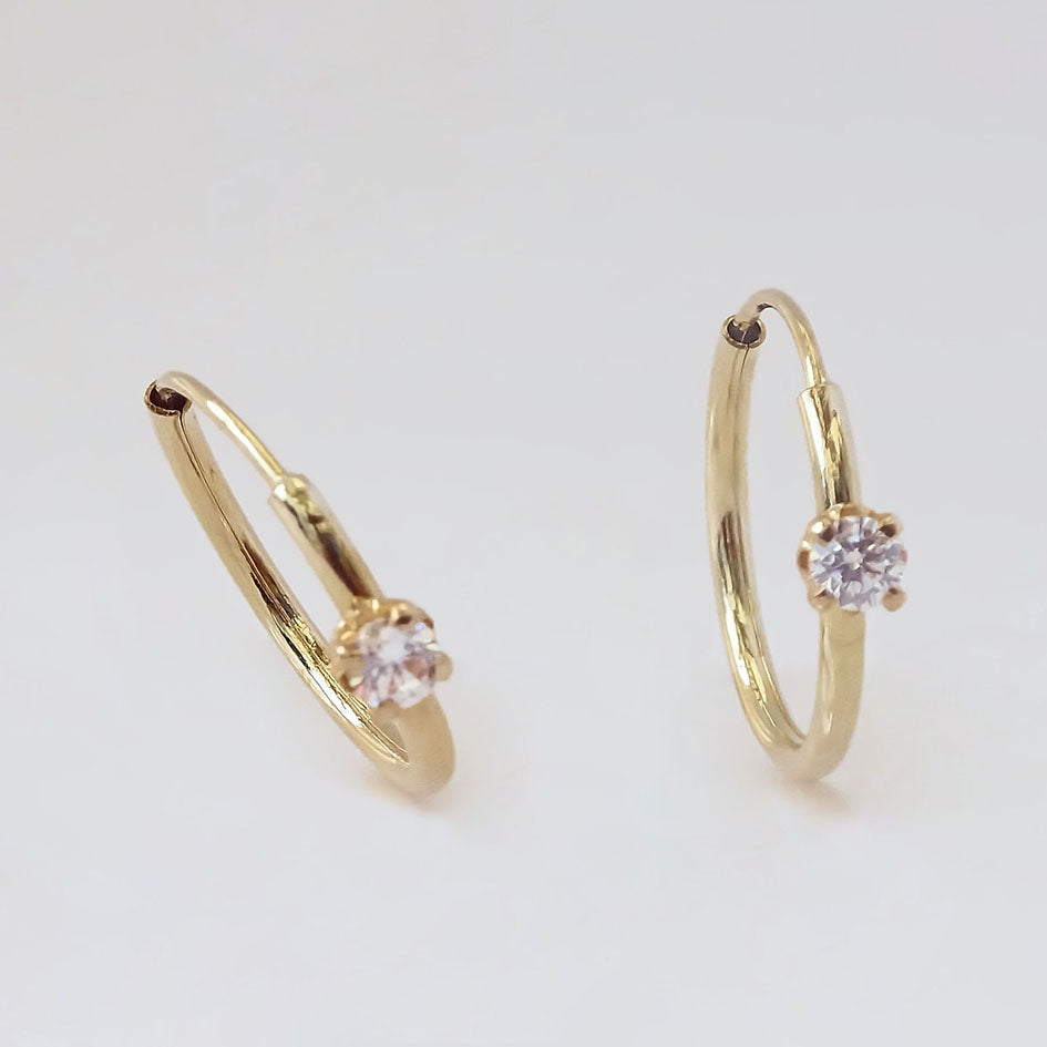 Amor Eterno - Arracadas Destello / Piercing / Oro 10k