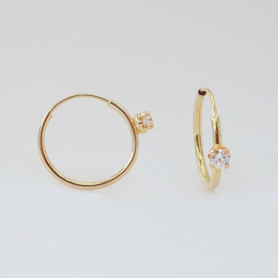 Amor Eterno - Arracadas Destello / Piercing / Oro 10k