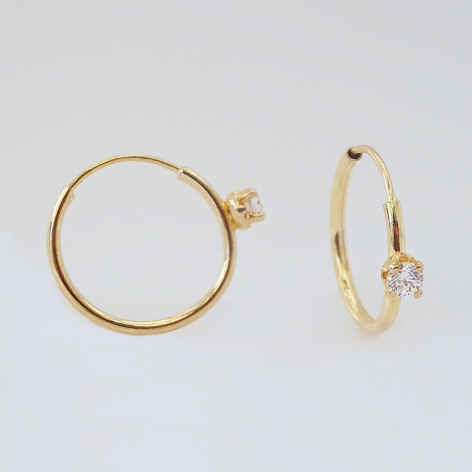 Amor Eterno - Arracadas Destello / Piercing / Oro 10k