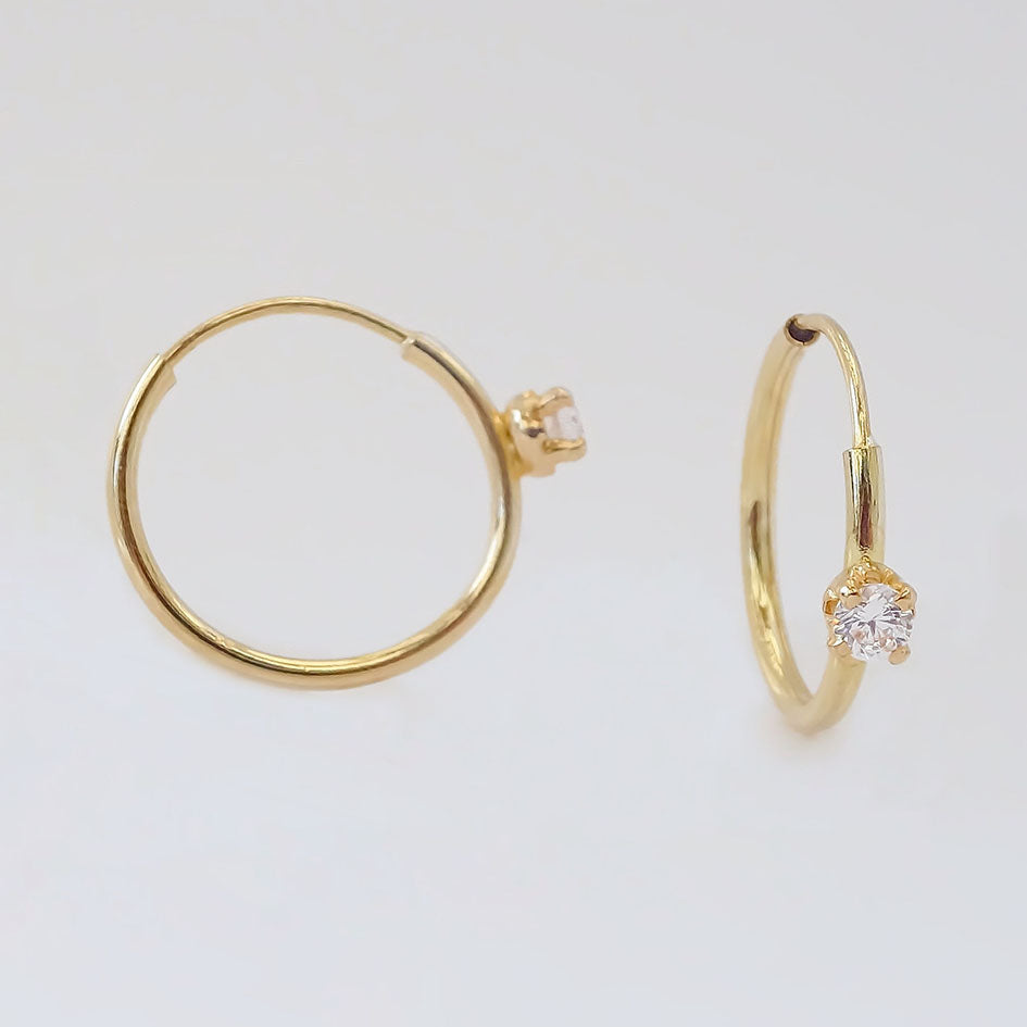 Amor Eterno - Arracadas Destello / Piercing / Oro 10k