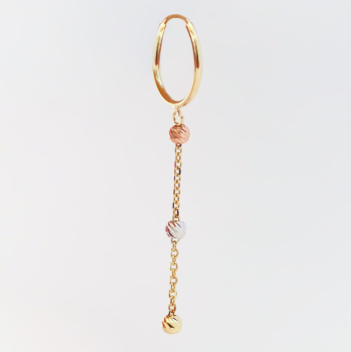 Amor Eterno - Arracadas Colgantes 3 Oros / Aretes 10k