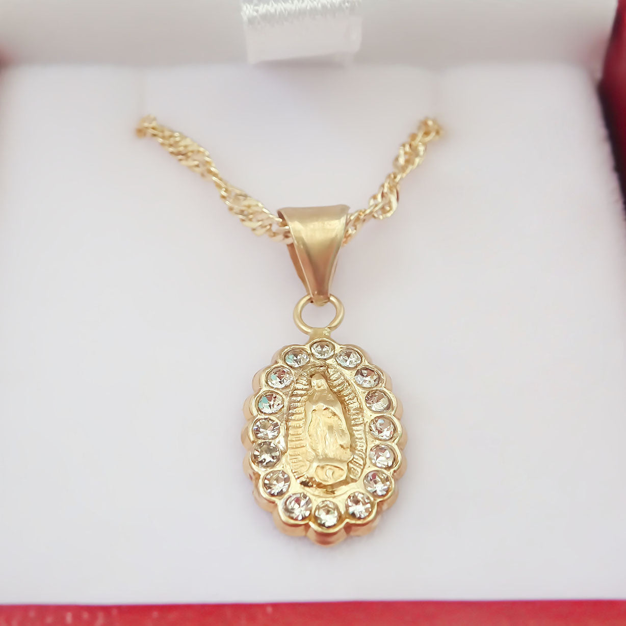 Amor Eterno - Medalla Virgen Brox 10k + Cadena Regalo