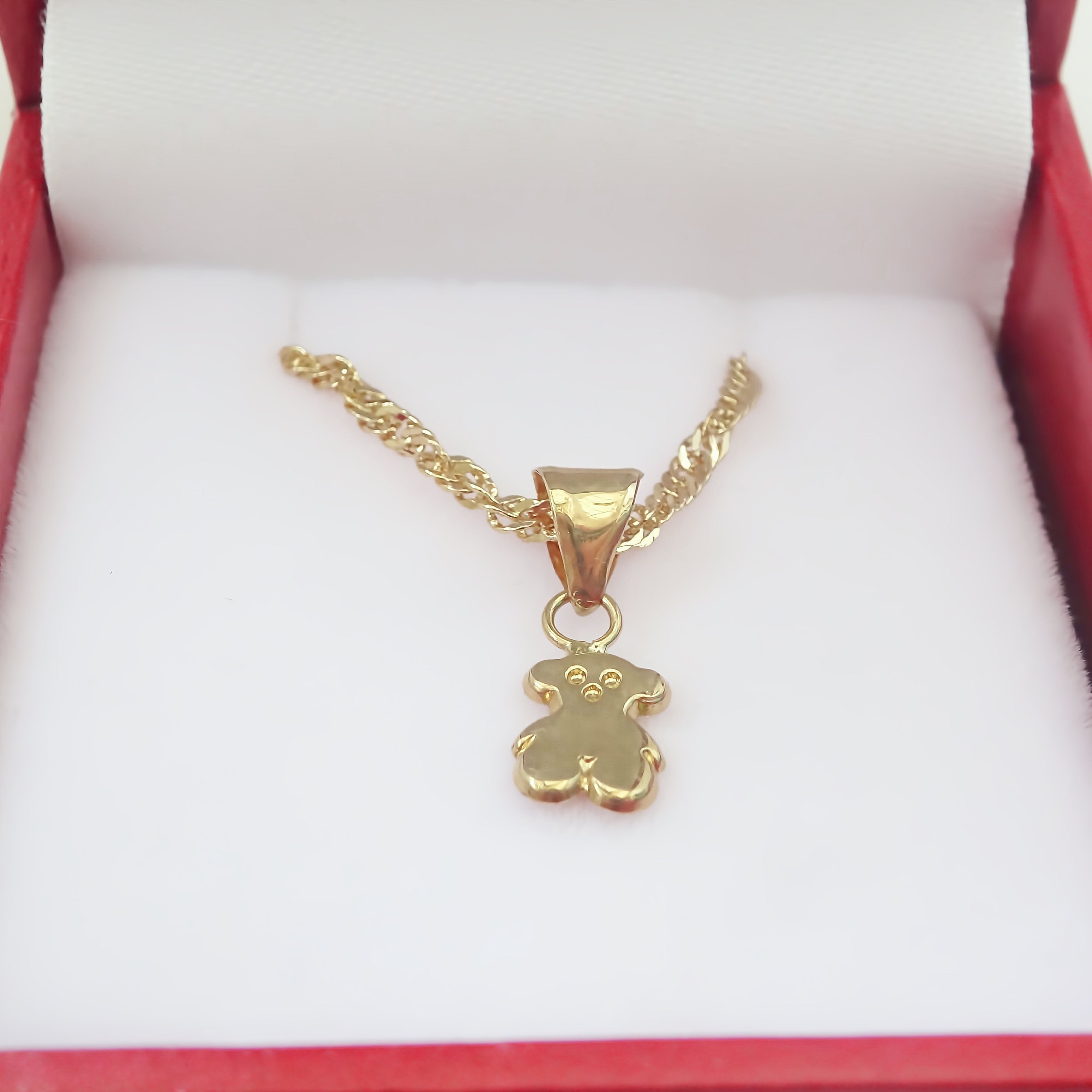 Amoreterno- Dije Oso Touss Oro Sólido 10k + Cadena De Regalo