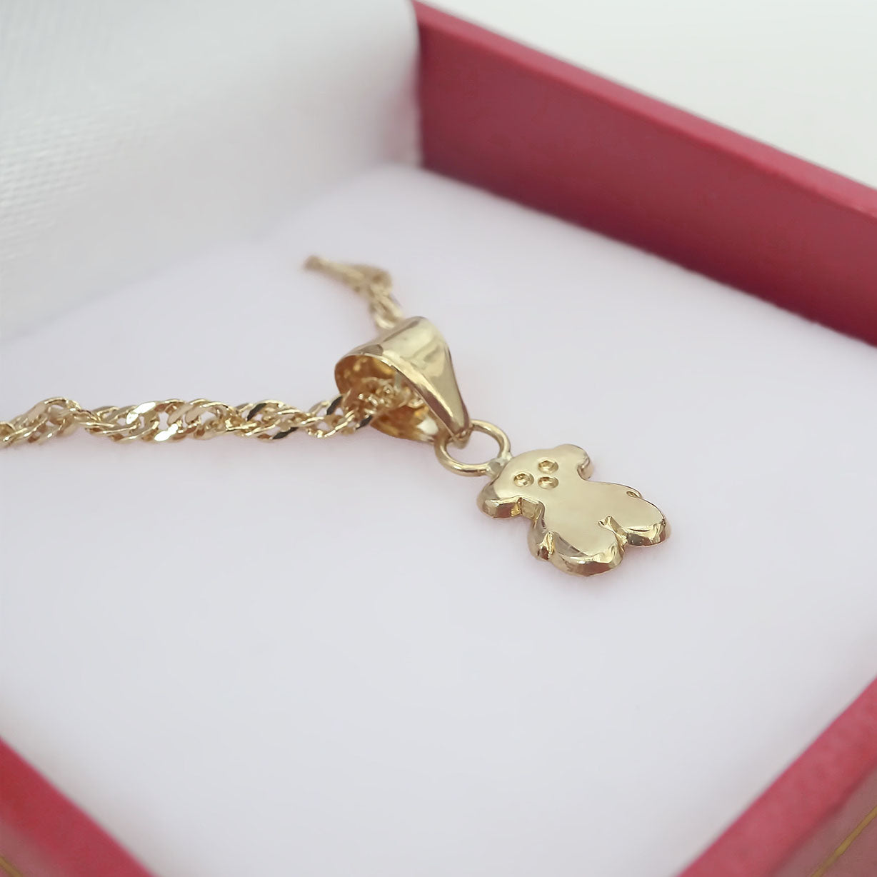 Amoreterno- Dije Oso Touss Oro Sólido 10k + Cadena De Regalo