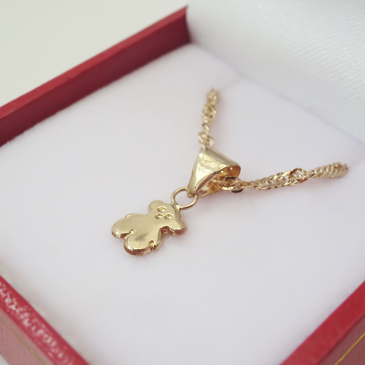 Amoreterno- Dije Oso Touss Oro Sólido 10k + Cadena De Regalo