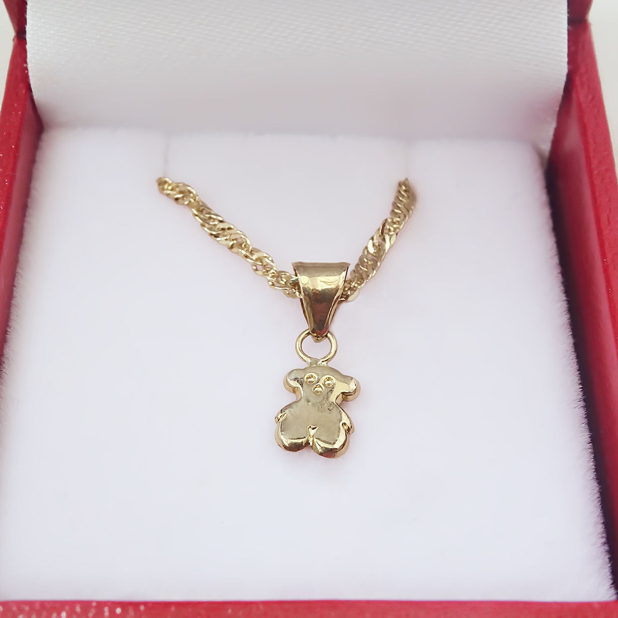 Amoreterno- Dije Oso Touss Oro Sólido 10k + Cadena De Regalo