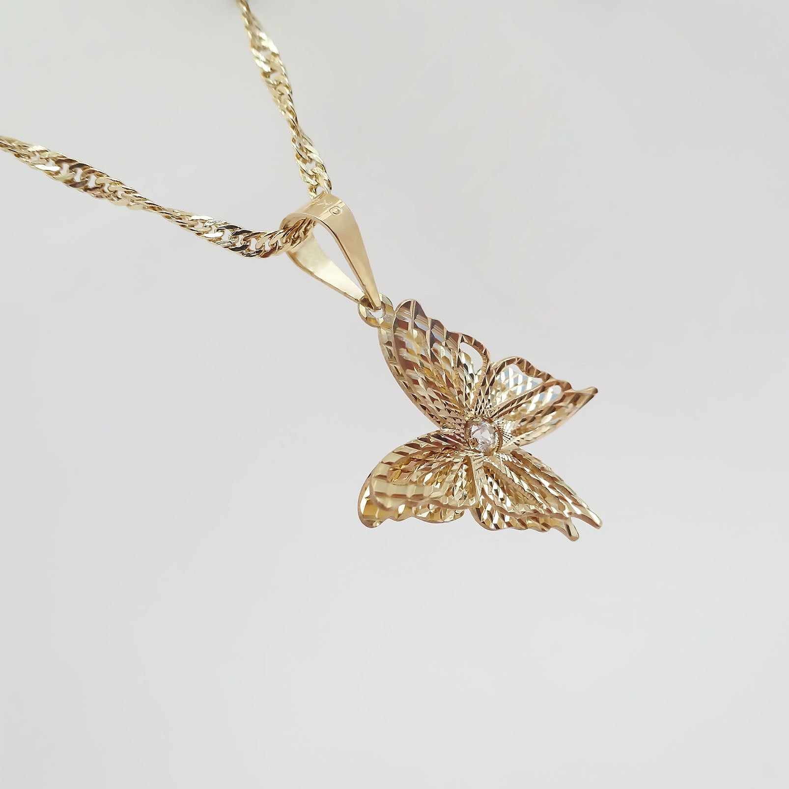 Amor Eterno - Dije / Mariposa 3d / Oro Sólido 10k
