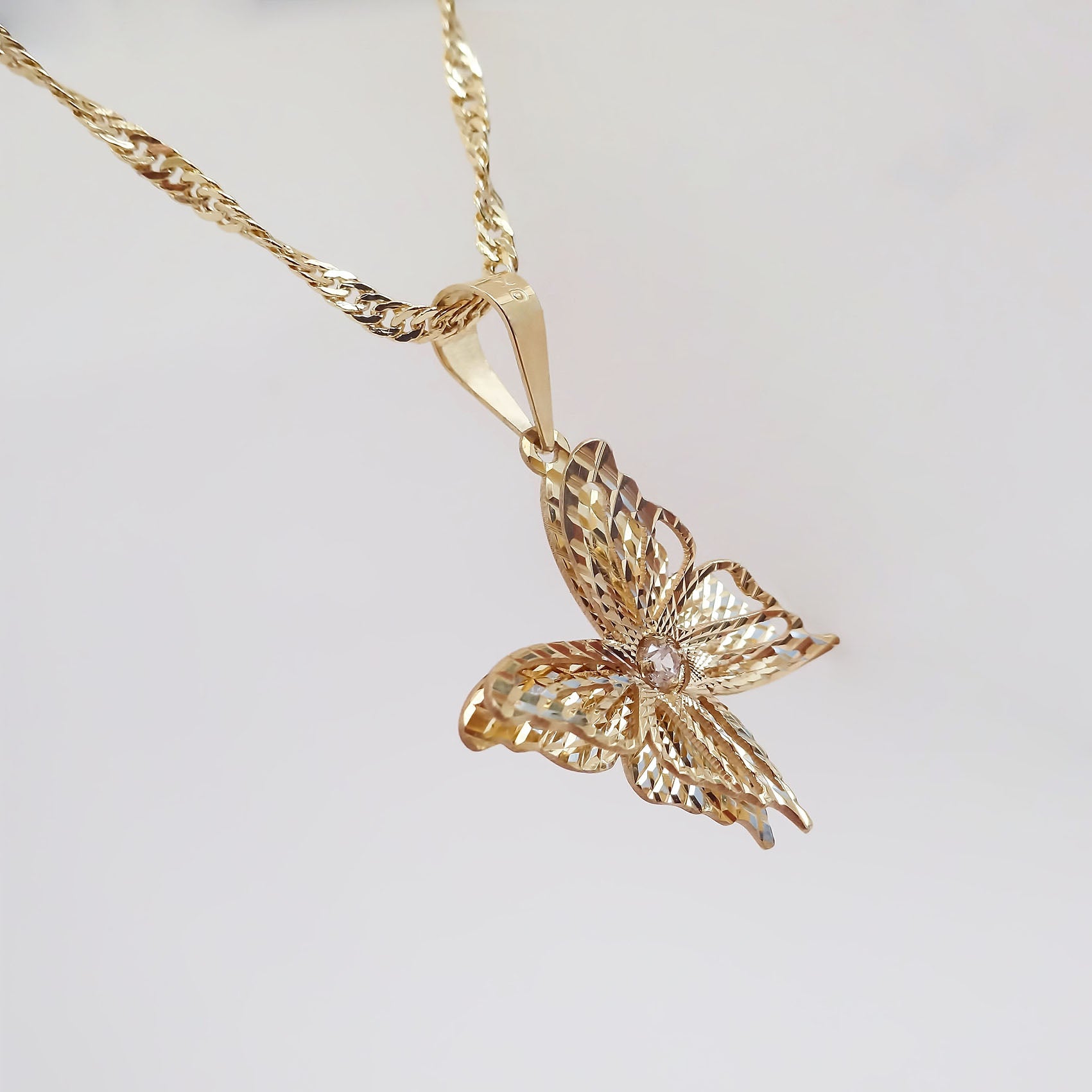 Amor Eterno - Dije / Mariposa 3d / Oro Sólido 10k