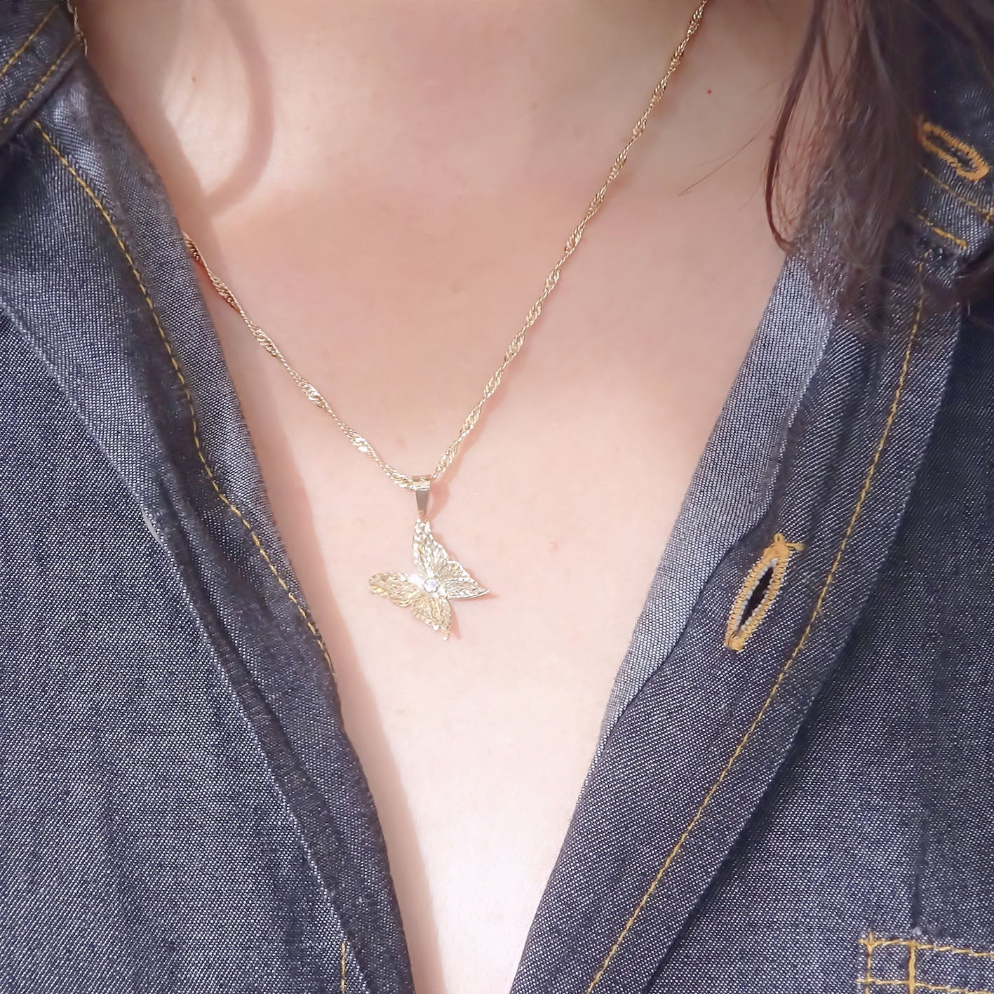 Amor Eterno - Dije / Mariposa 3d / Oro Sólido 10k
