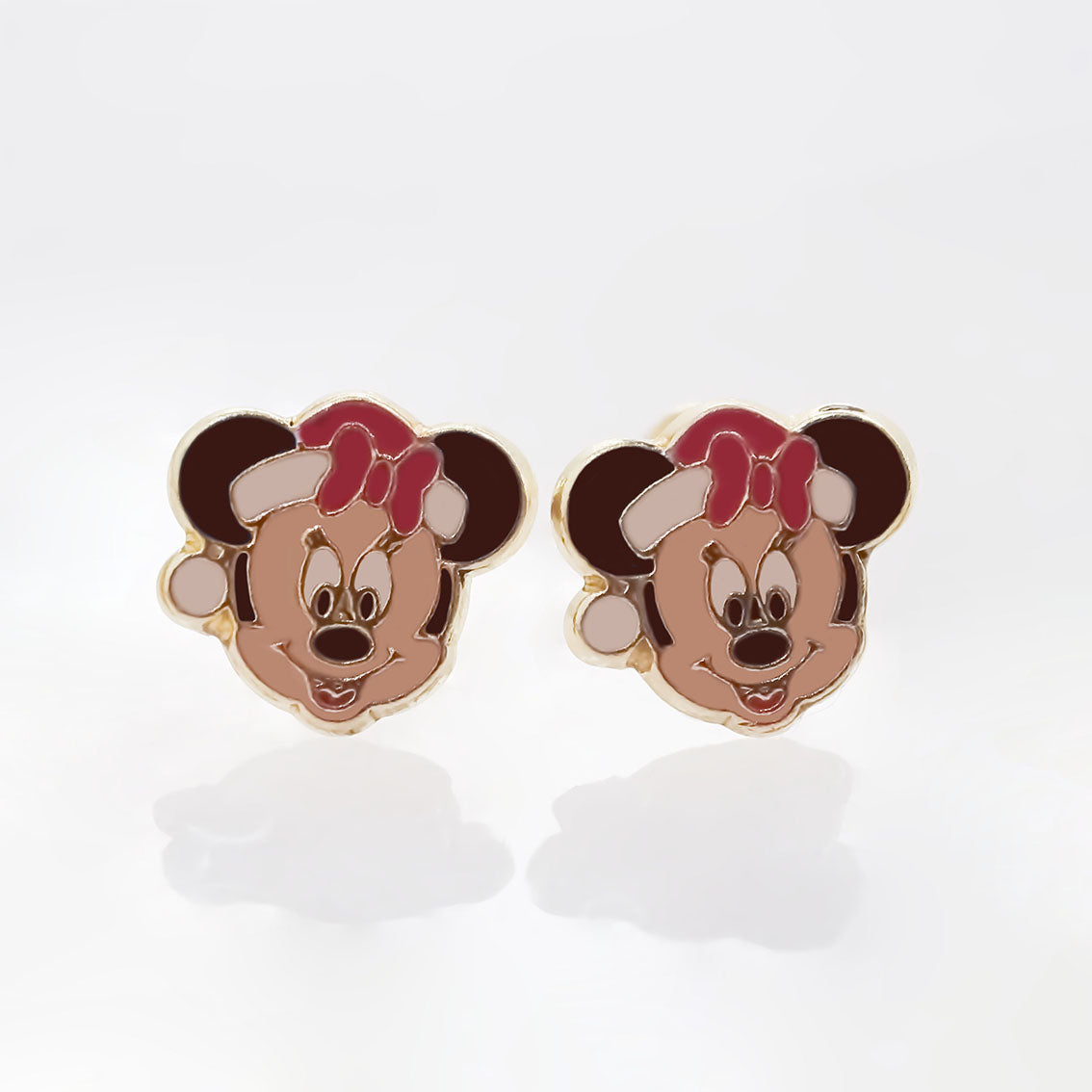 Amor Eterno - Broqueles / Mickey Minnie Navideño Oro 10k / Minnie