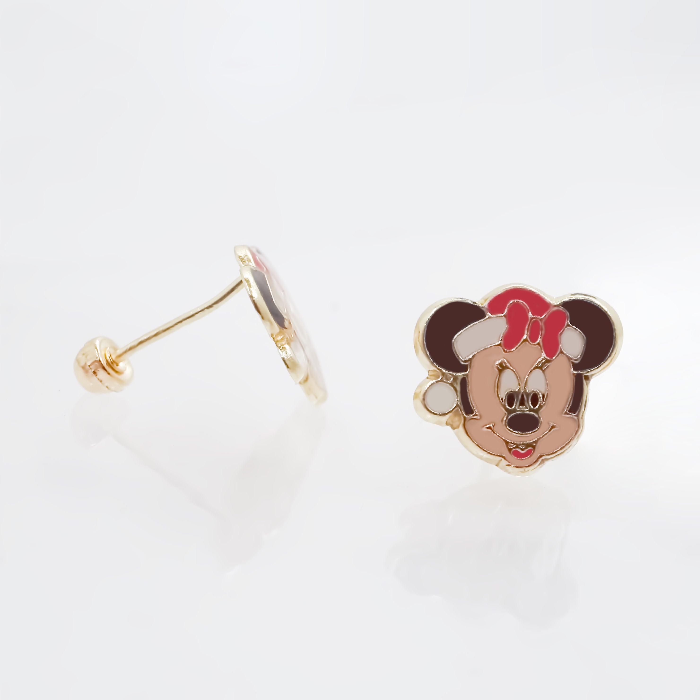 Amor Eterno - Broqueles / Mickey Minnie Navideño Oro 10k / Minnie