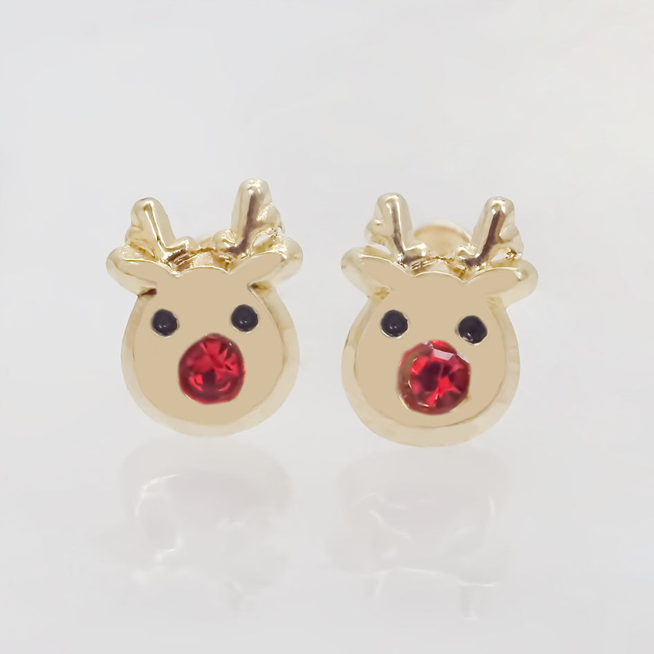 Amor Eterno - Broqueles / Reno Rodolfo Navideño / Oro 10k
