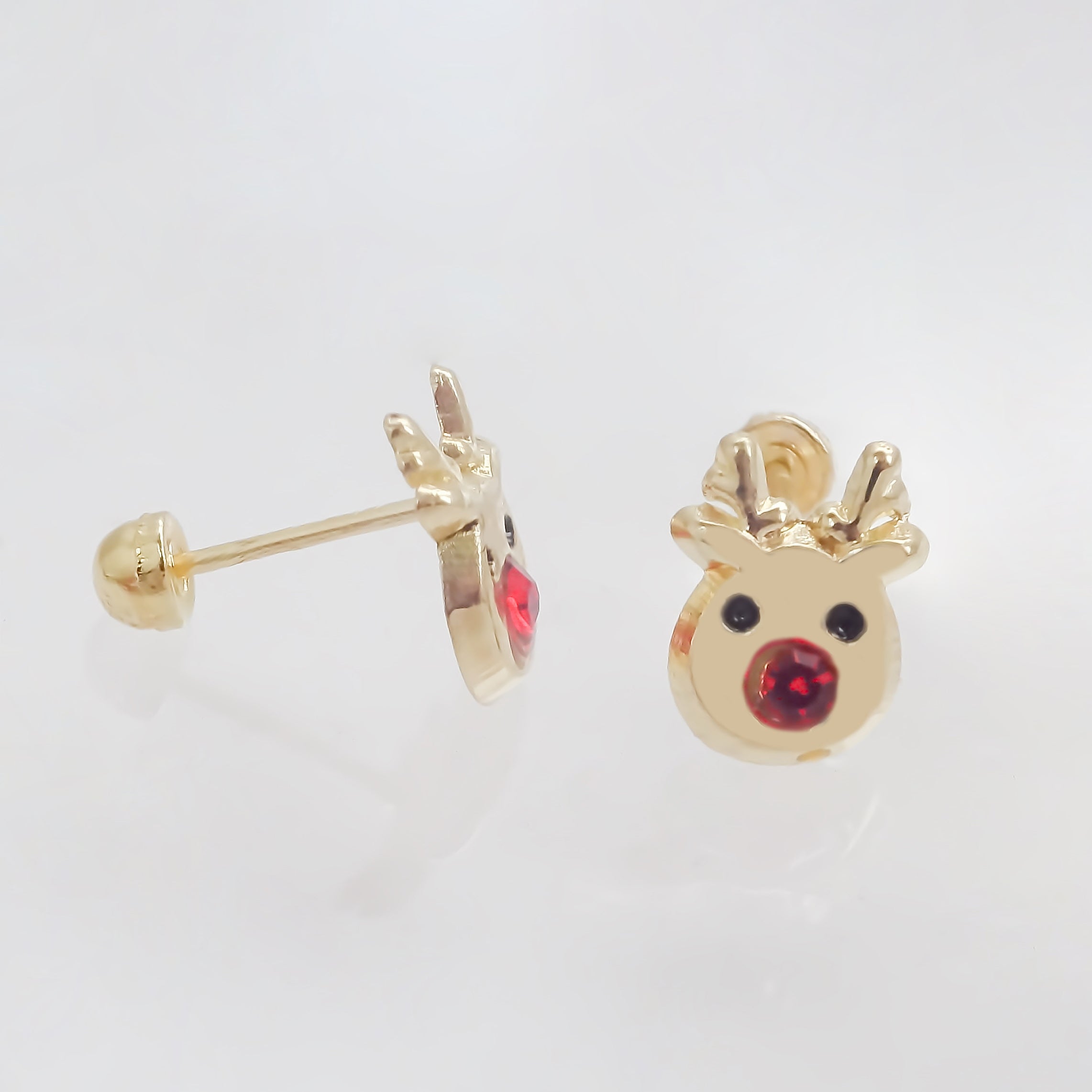 Amor Eterno - Broqueles / Reno Rodolfo Navideño / Oro 10k