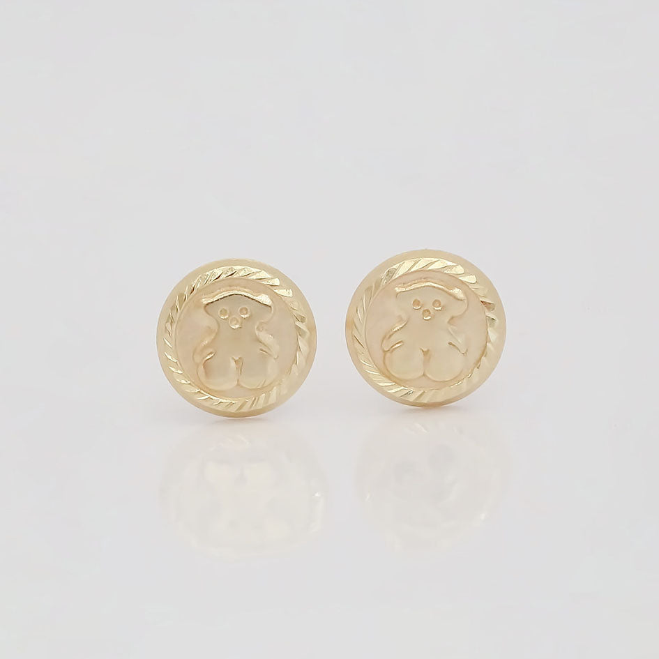 Amor Eterno - Broqueles Botón Touss / Aretes Oro 10k