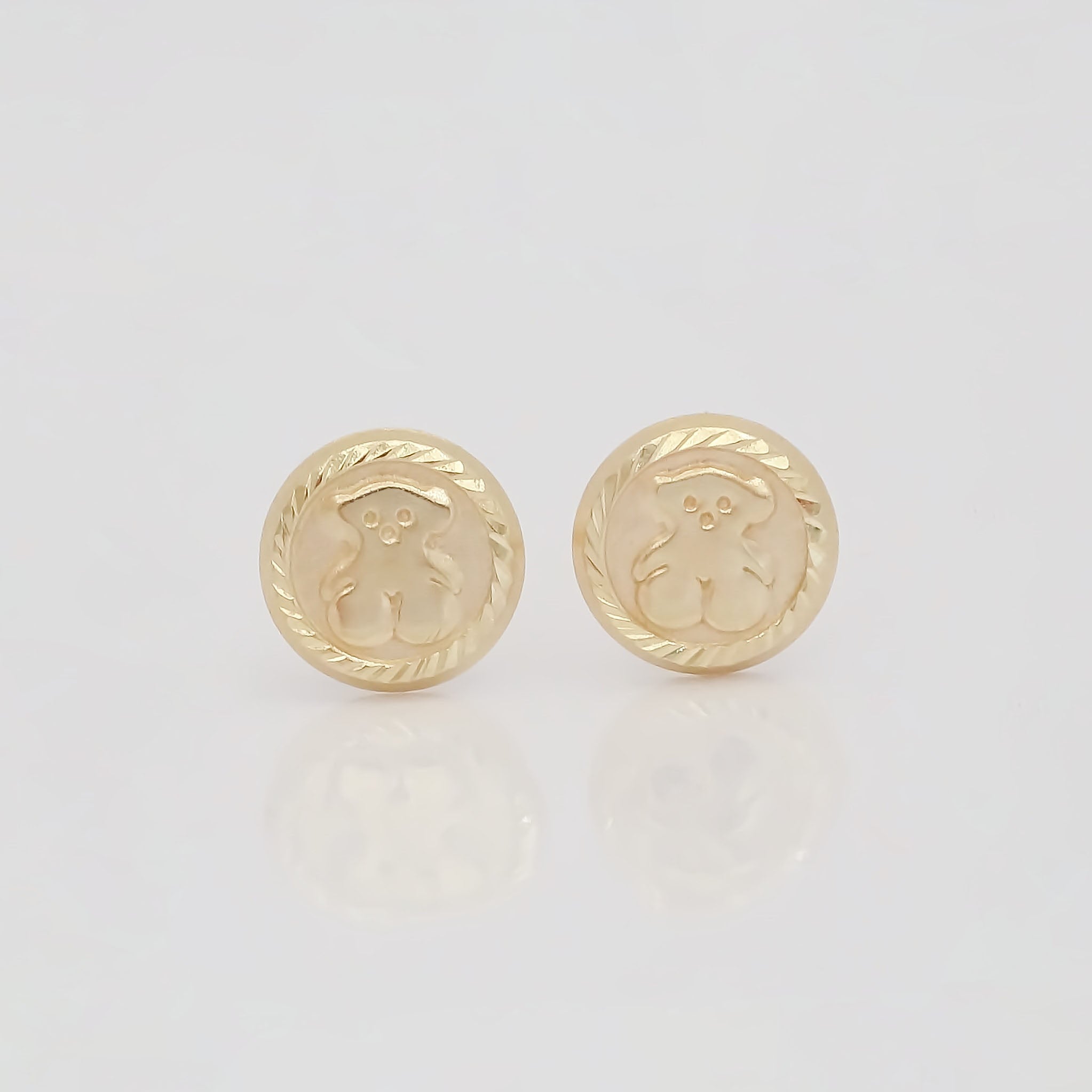 Amor Eterno - Broqueles Botón Touss / Aretes Oro 10k